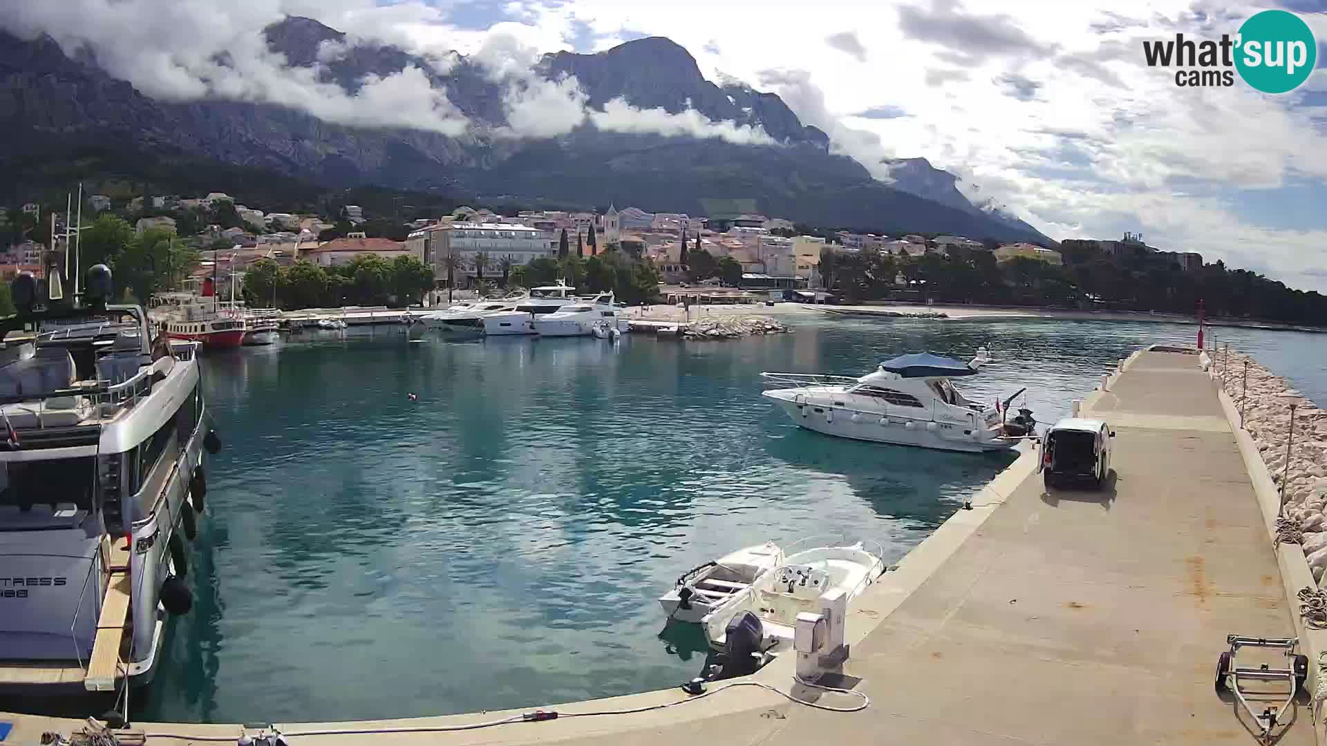Spletna kamera – Baška Voda, pogled na mesto in goro Biokovo