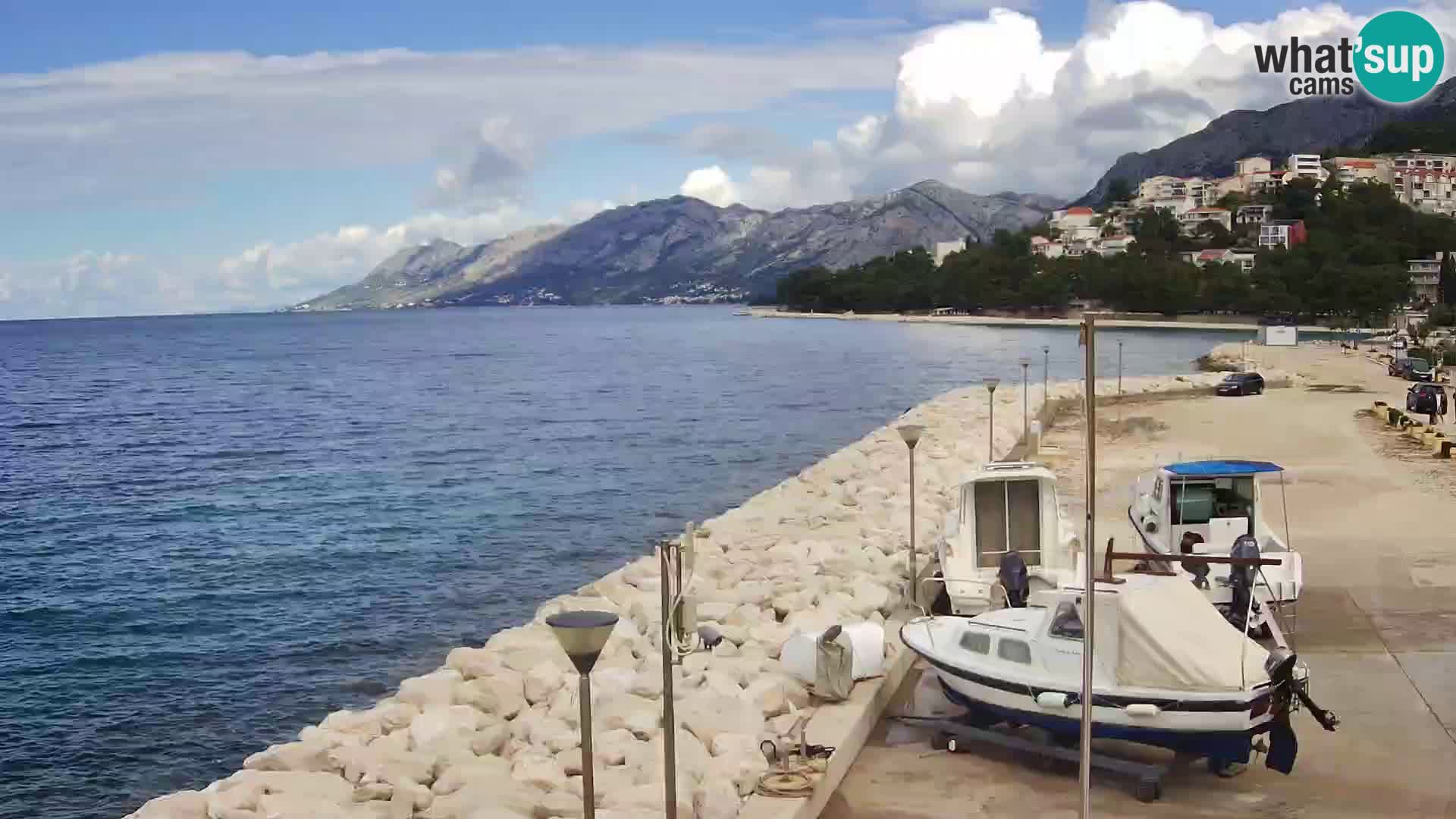 Webcam Live – Panorama di Baška Voda e delle montagne Biokovo