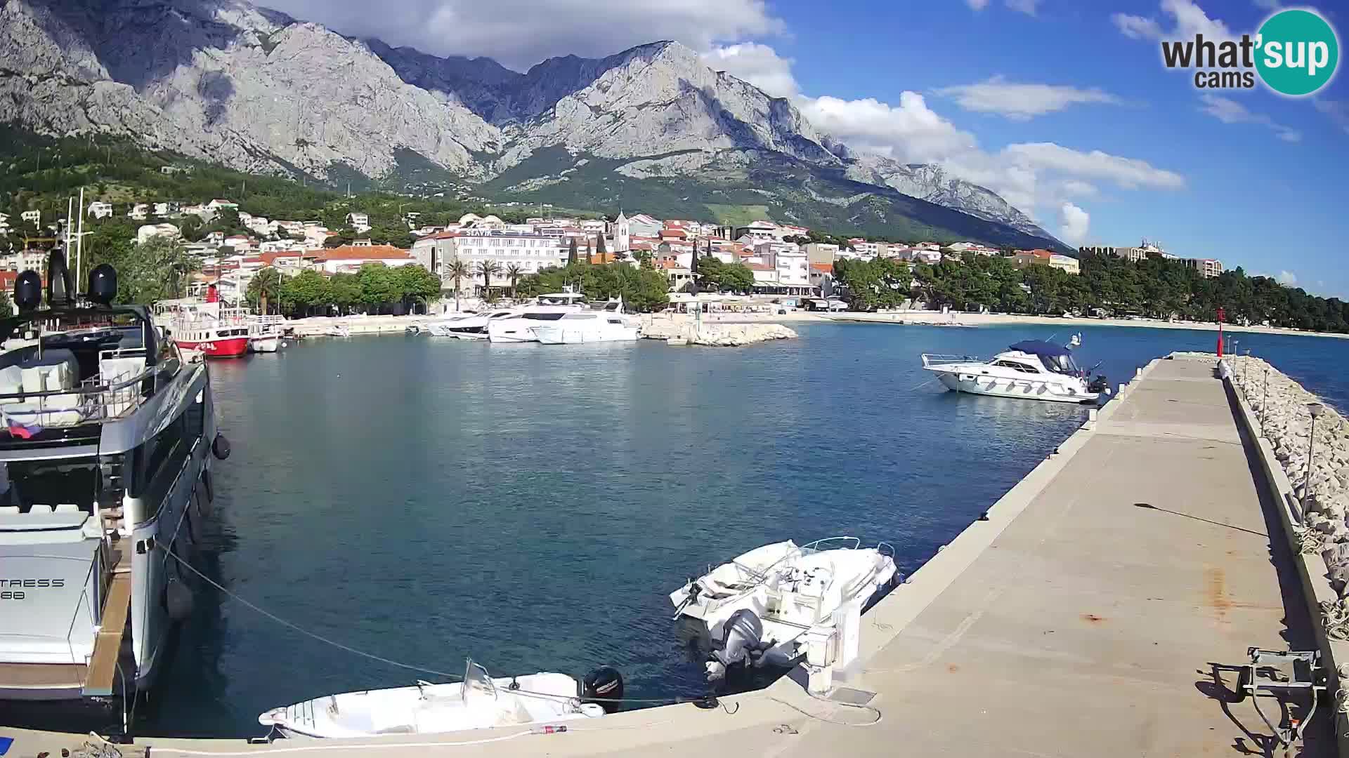 Webcam Live – Panorama di Baška Voda e delle montagne Biokovo