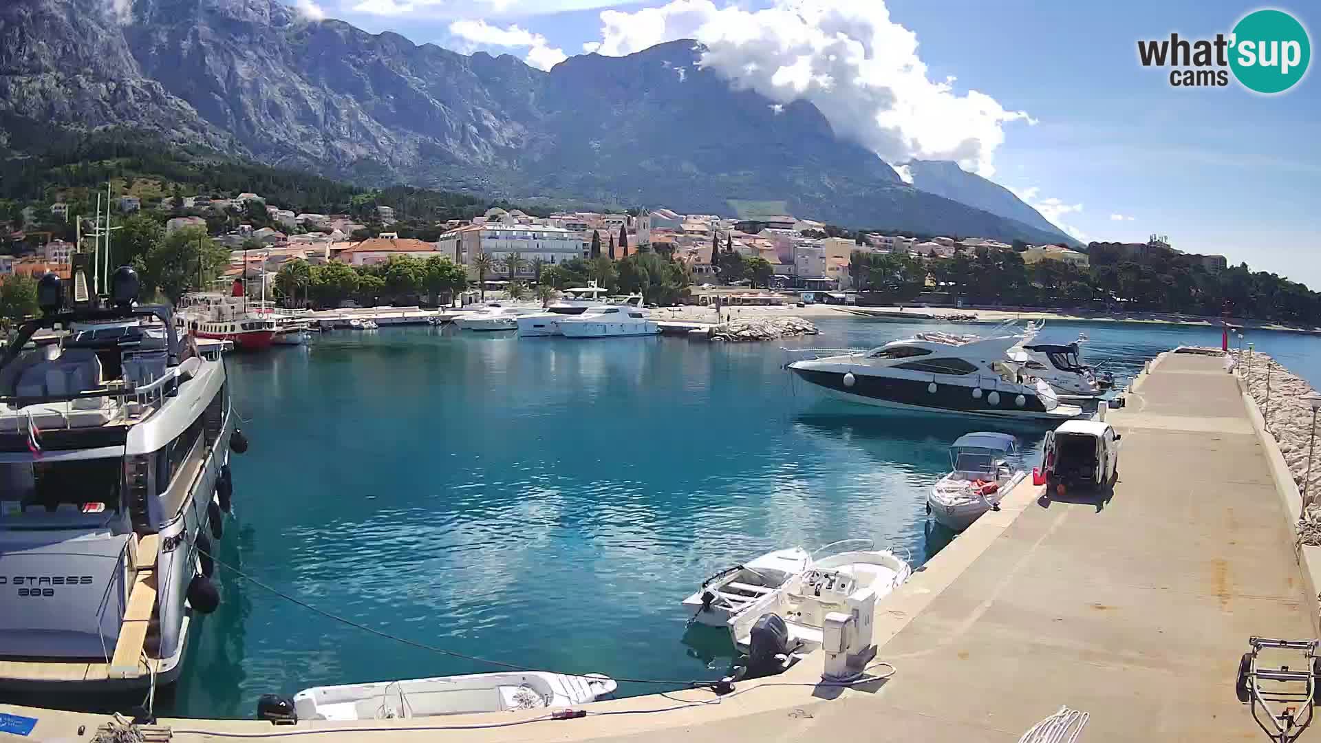 Spletna kamera – Baška Voda, pogled na mesto in goro Biokovo