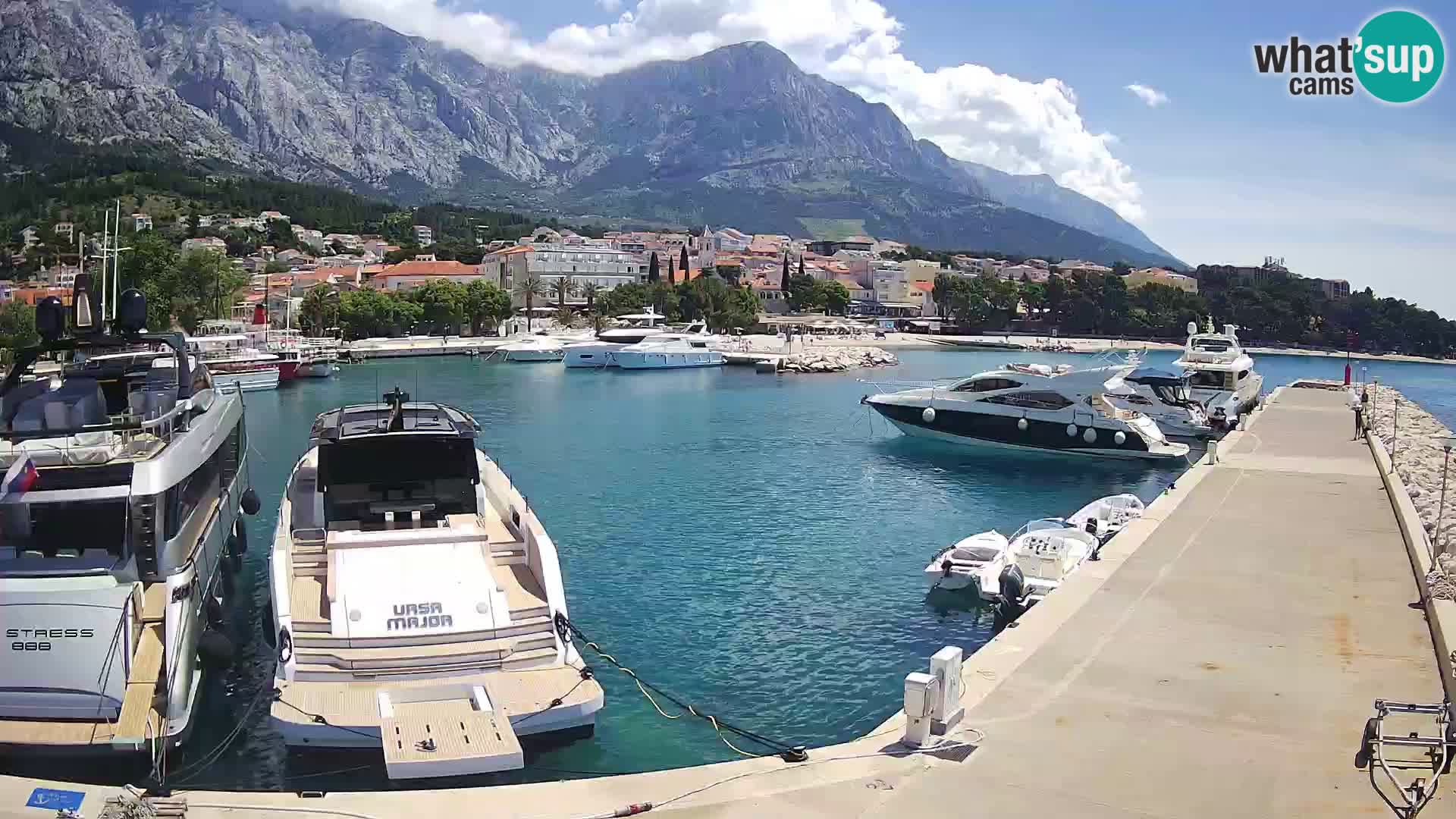 Webcam Live – View of Baška Voda and Biokovo mountain