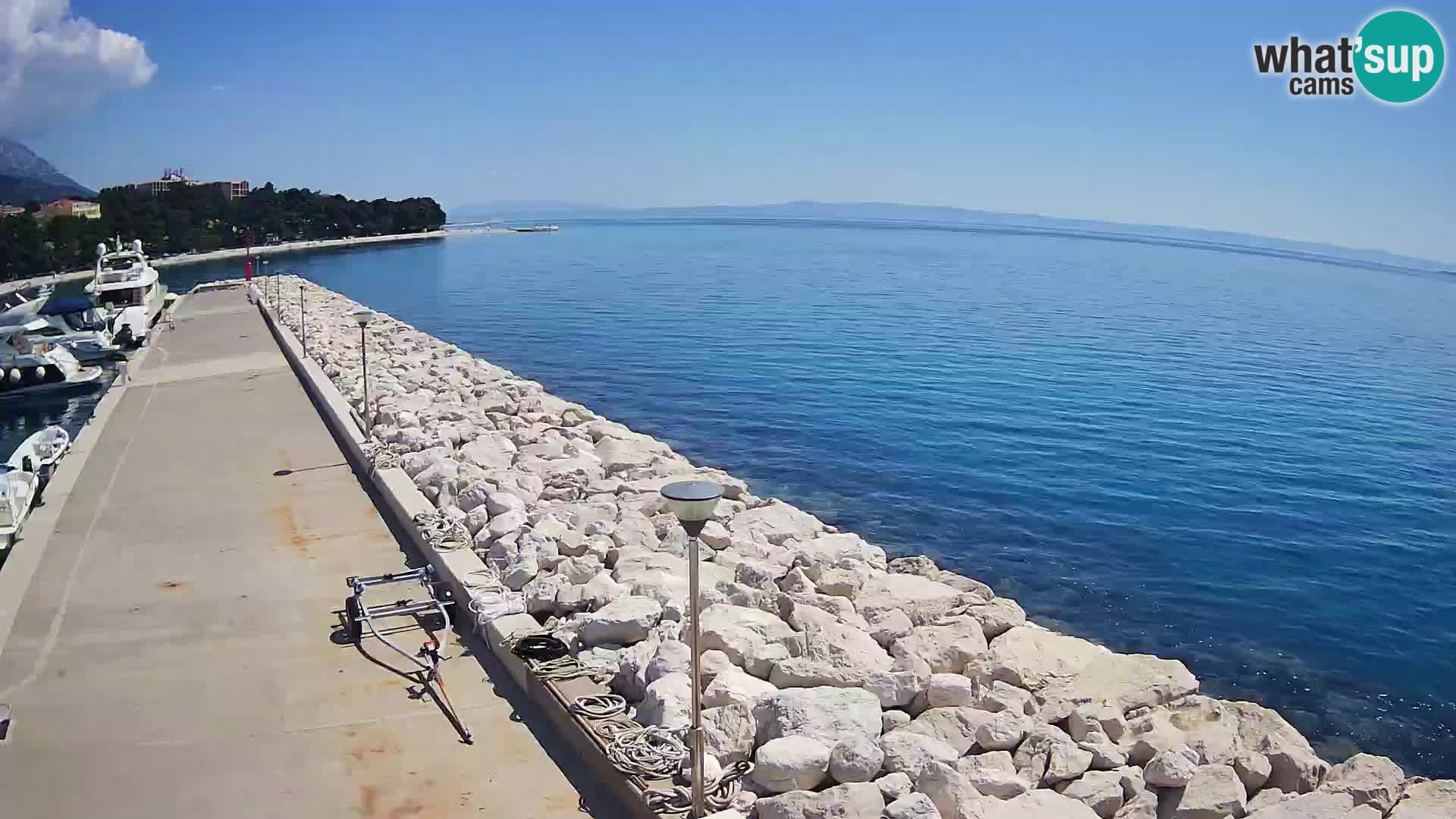 Webcam Live – View of Baška Voda and Biokovo mountain
