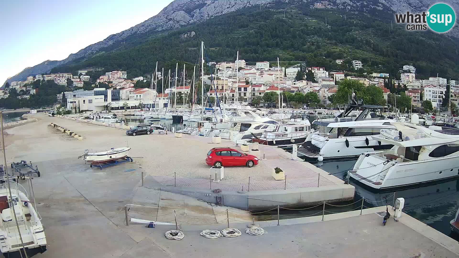 Webcam Live – View of Baška Voda and Biokovo mountain