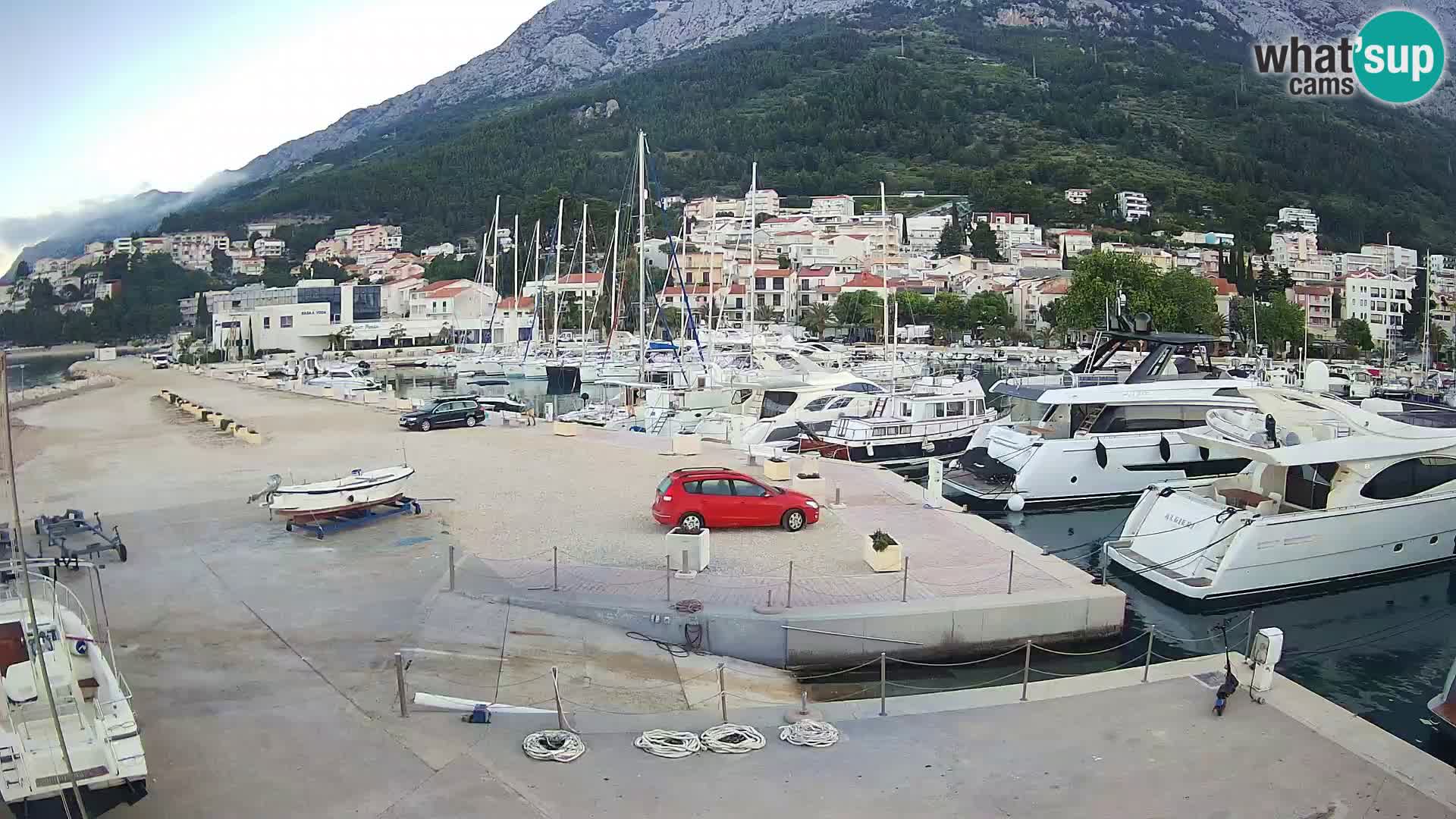Webcam Live – View of Baška Voda and Biokovo mountain