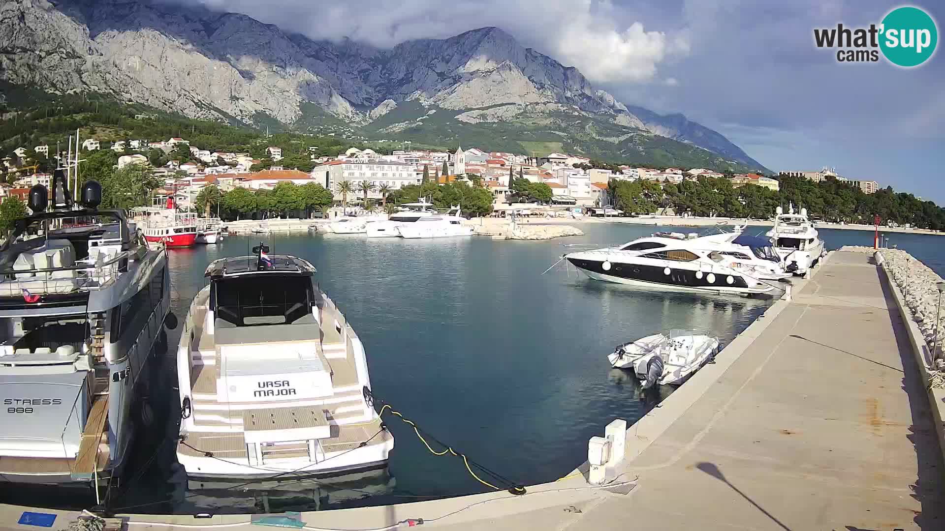 Webcam Live – View of Baška Voda and Biokovo mountain