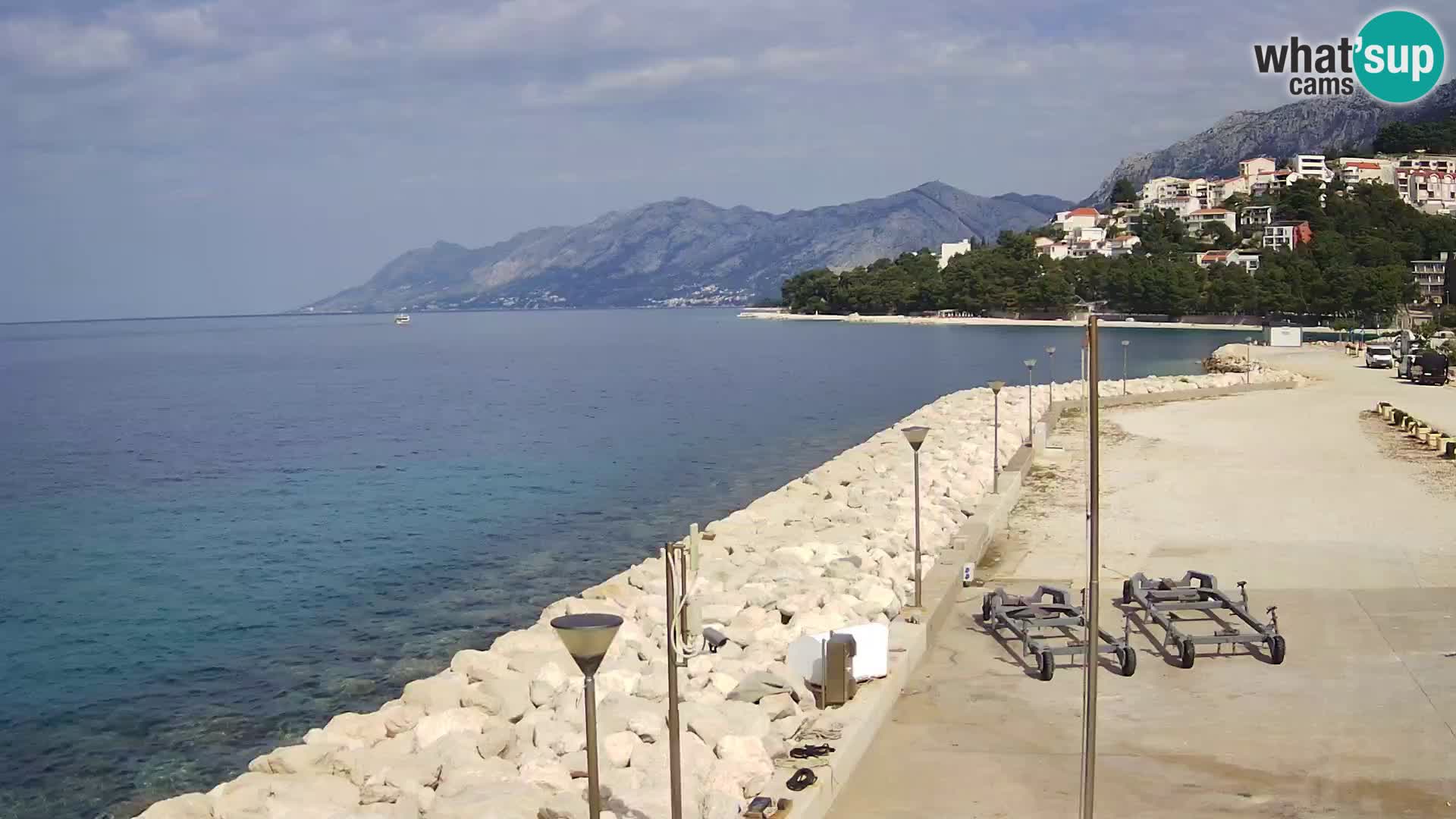 Webcam Live – View of Baška Voda and Biokovo mountain