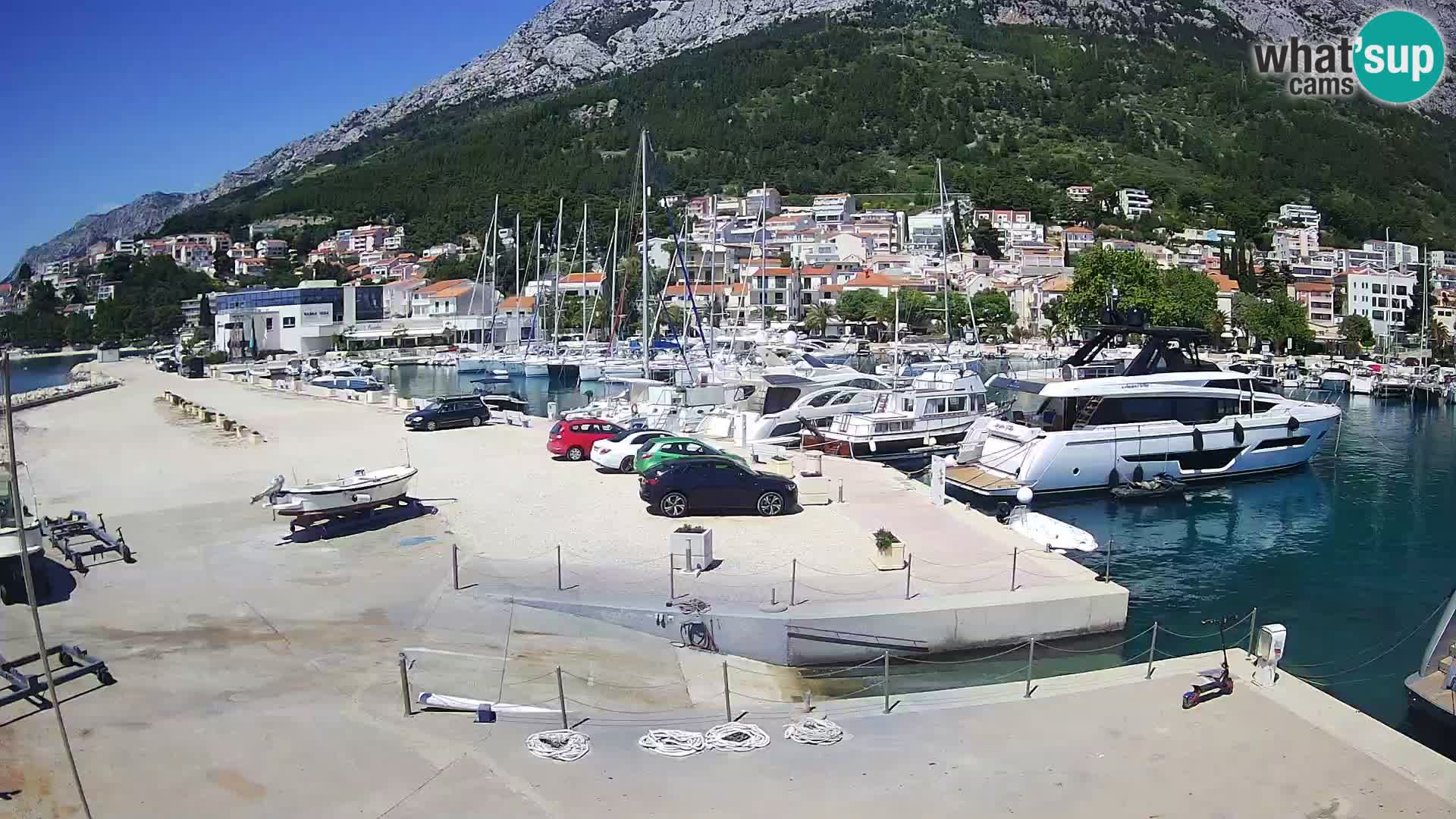 Webcam Live – View of Baška Voda and Biokovo mountain