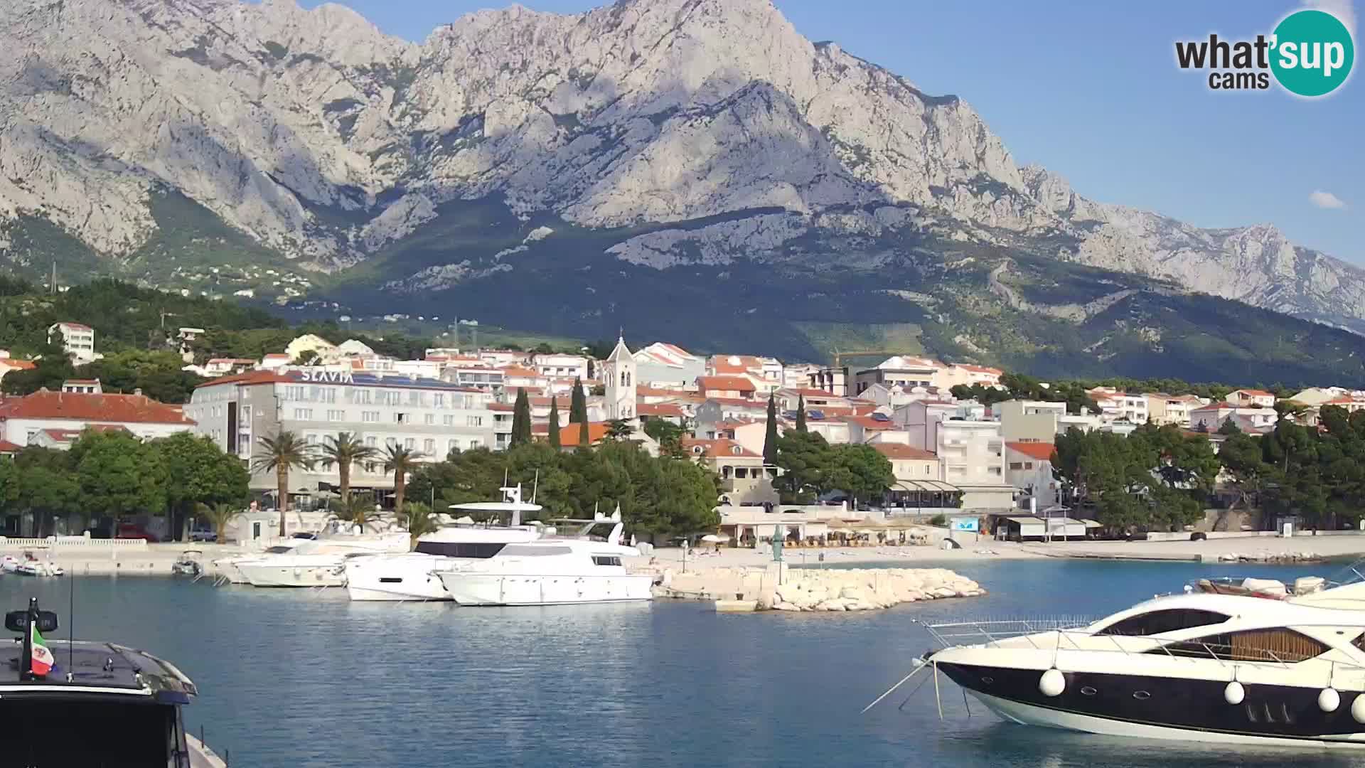 Webcam Live – Panorama di Baška Voda e delle montagne Biokovo