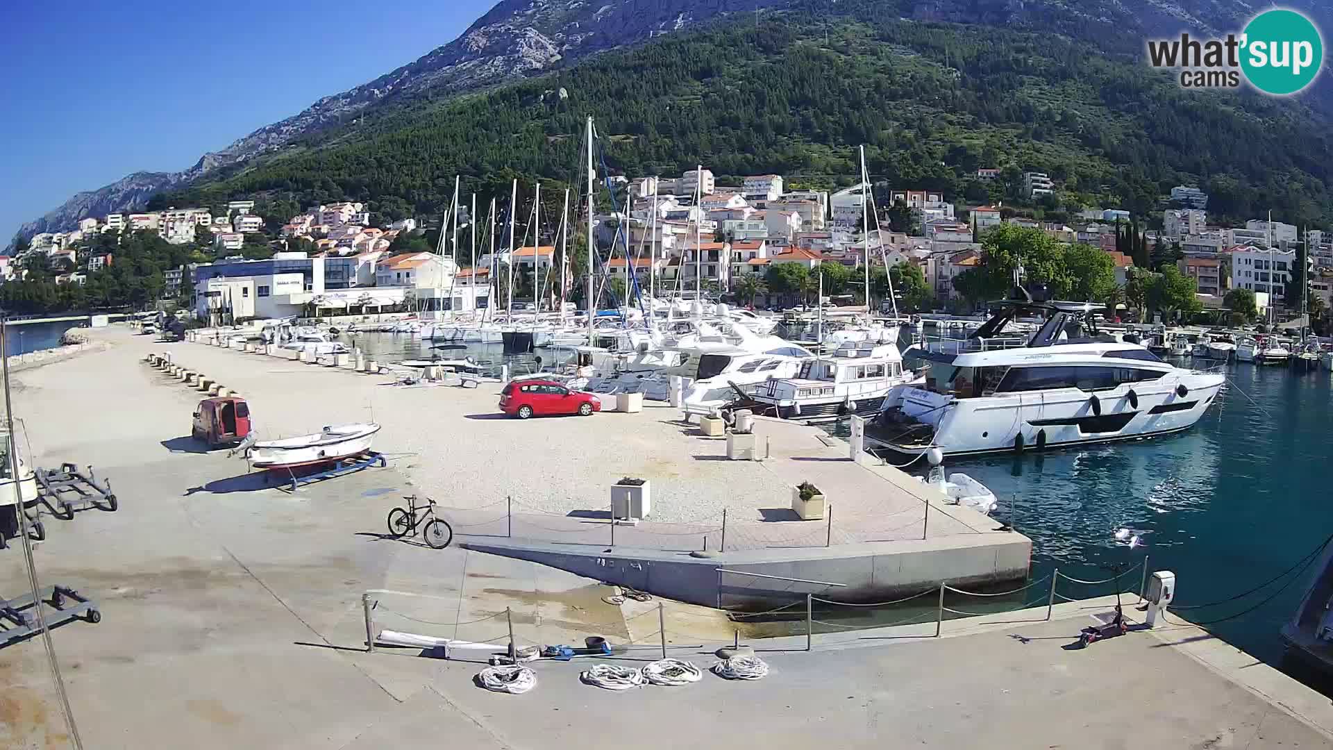 Webcam Live – View of Baška Voda and Biokovo mountain