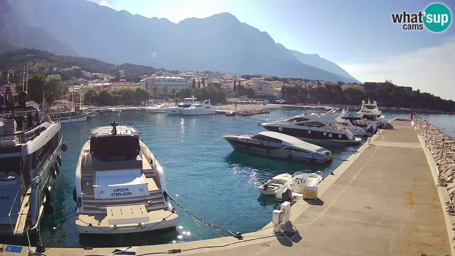 Webcam Live – View of Baška Voda and Biokovo mountain