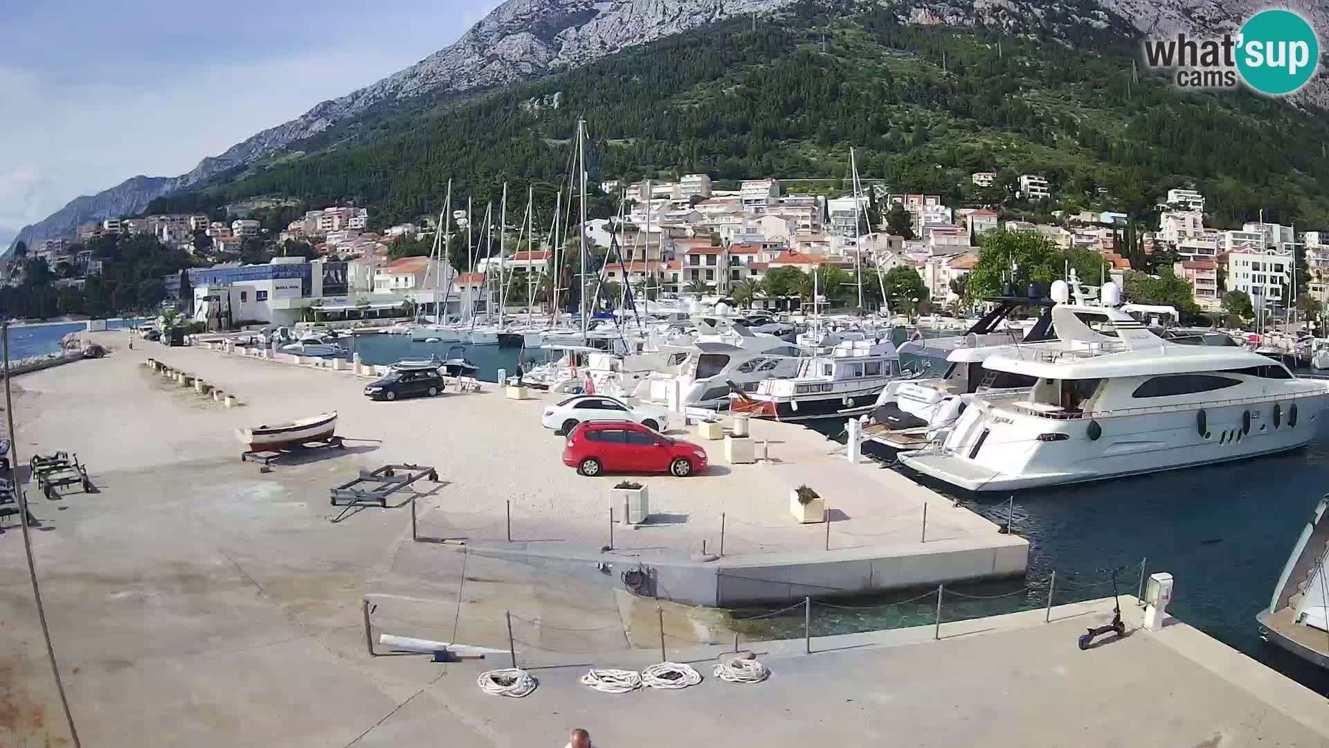 Webcam Live – View of Baška Voda and Biokovo mountain