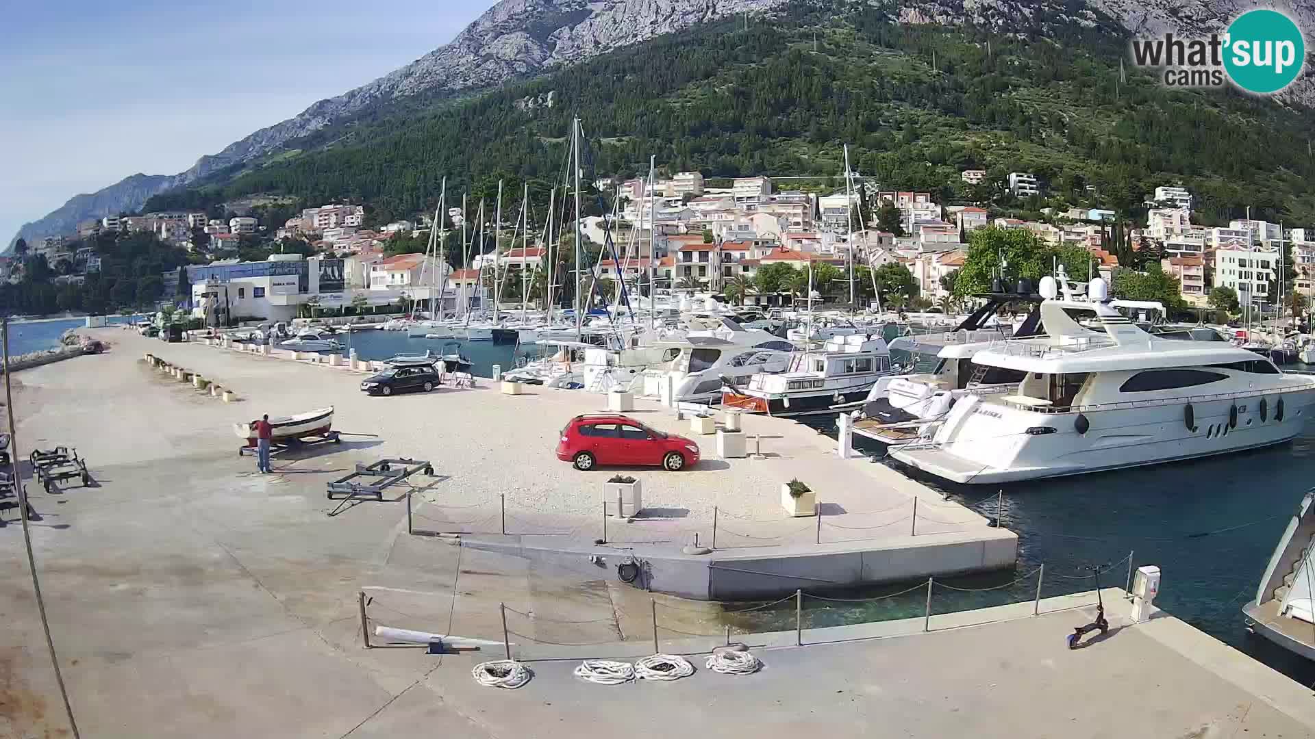 Webcam Live – View of Baška Voda and Biokovo mountain