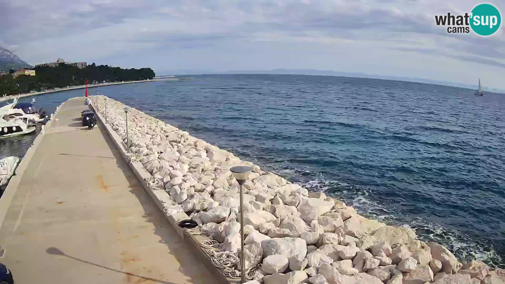 Webcam Live – View of Baška Voda and Biokovo mountain