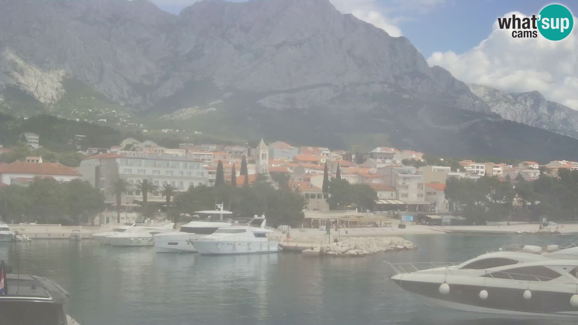 Webcam Live – View of Baška Voda and Biokovo mountain