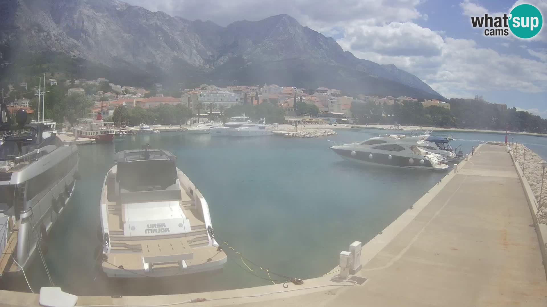 Webcam Live – View of Baška Voda and Biokovo mountain