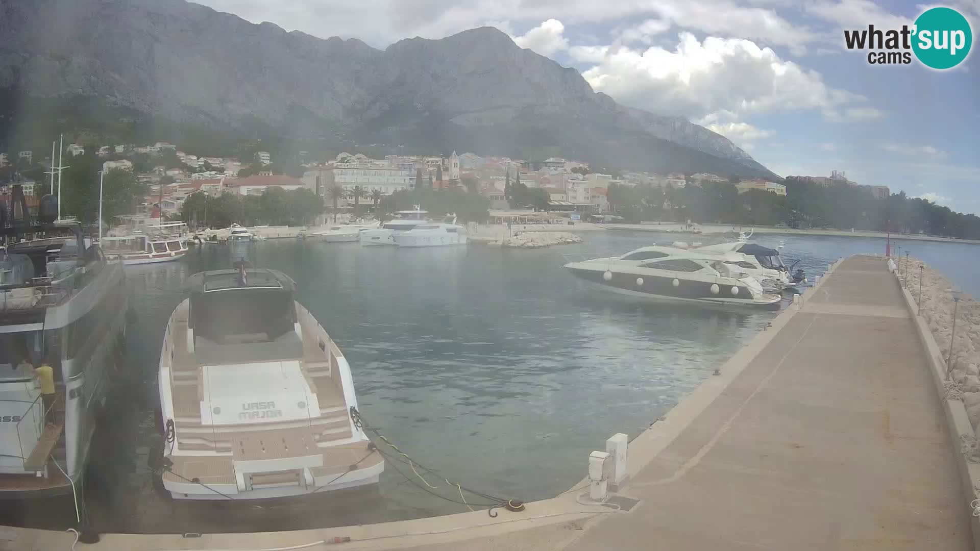 Webcam Live – View of Baška Voda and Biokovo mountain