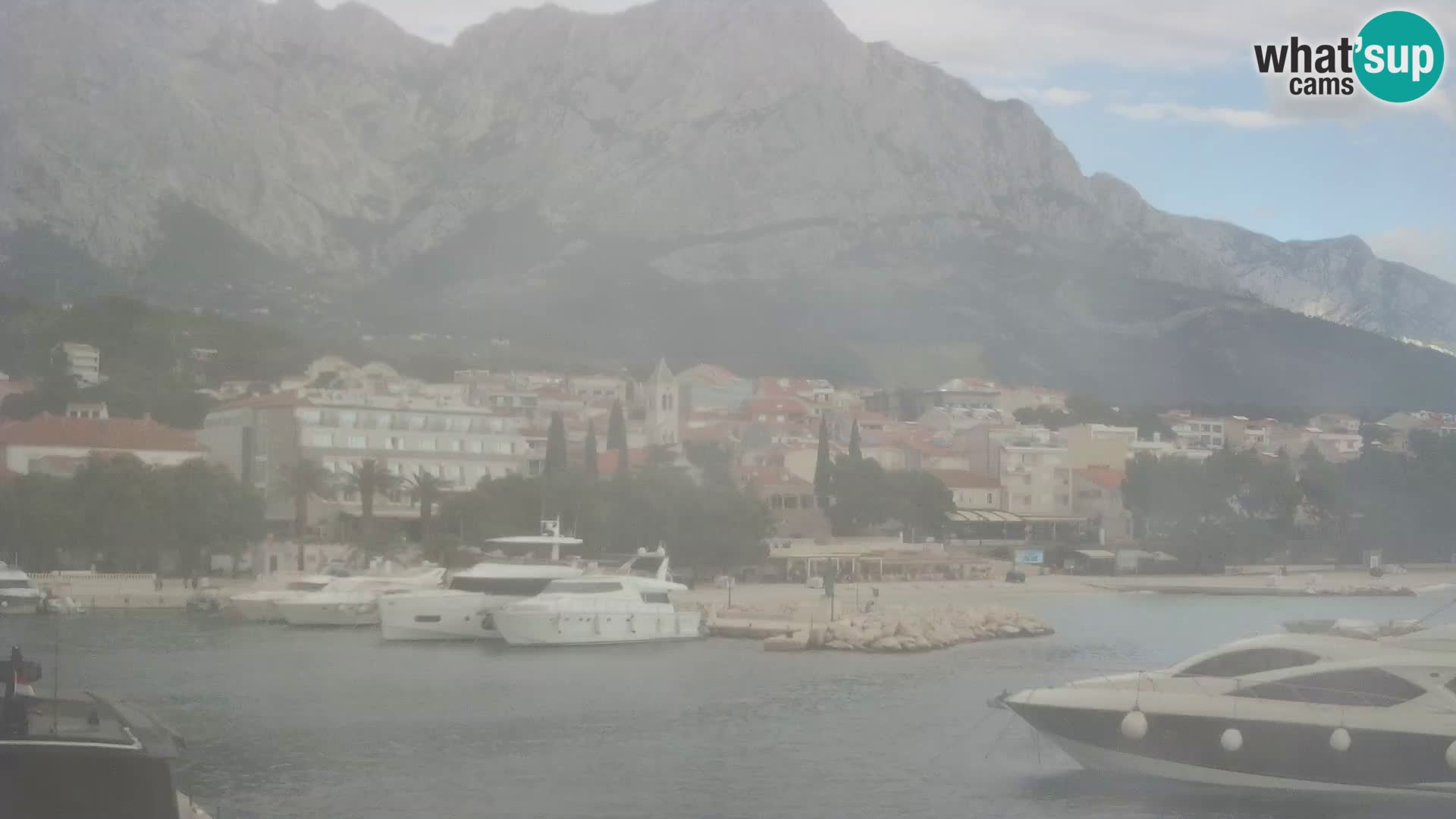 Webcam Live – View of Baška Voda and Biokovo mountain