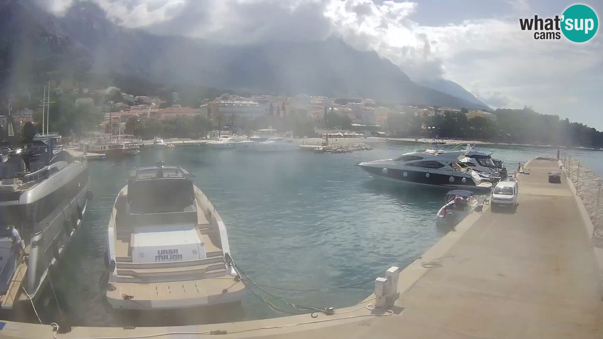 Webcam Live – Panorama di Baška Voda e delle montagne Biokovo