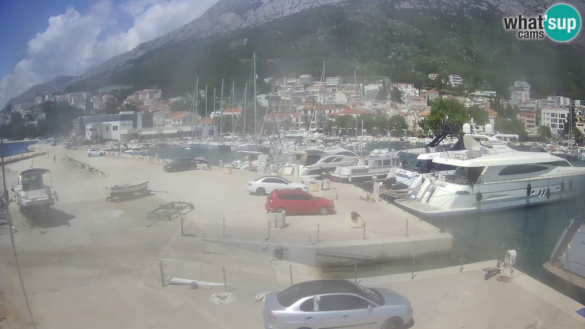Webcam Live – View of Baška Voda and Biokovo mountain