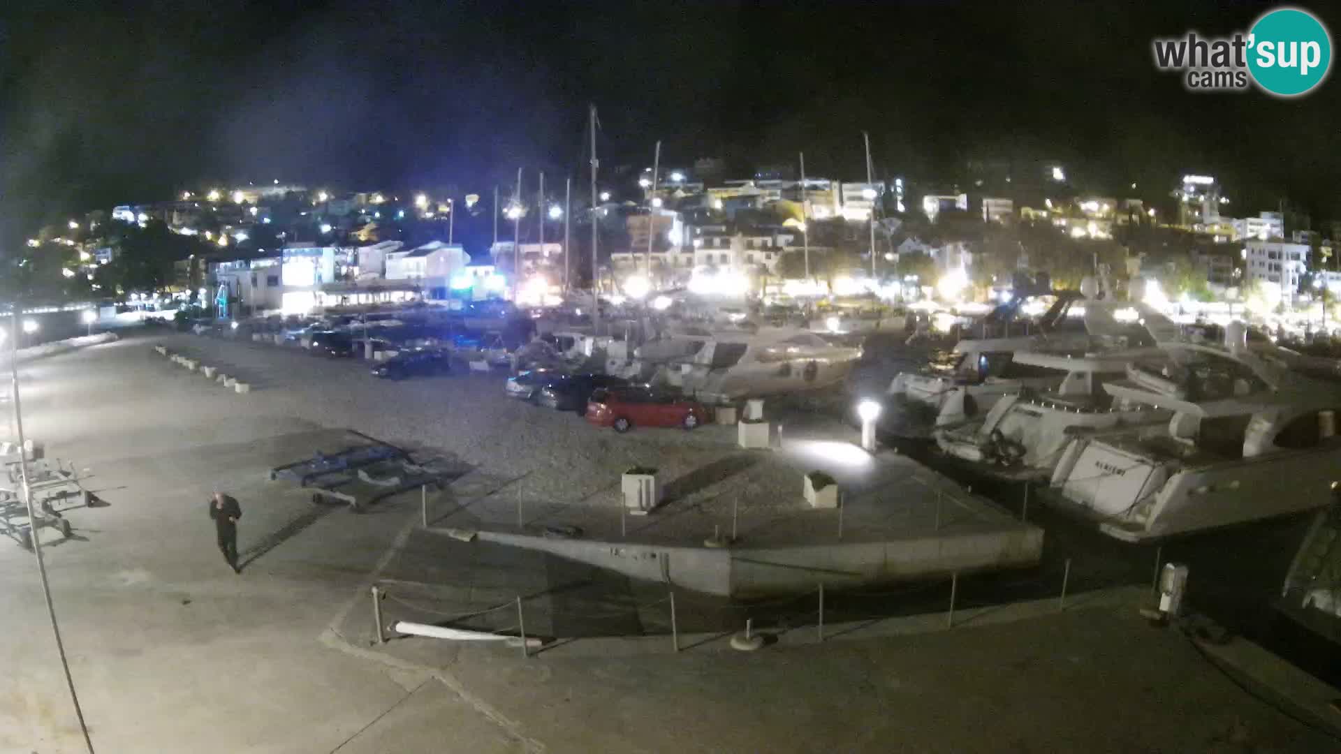 Webcam Basca Voda –  Vista desde el puerto deportivo de la ciudad y la montaña Biokovo