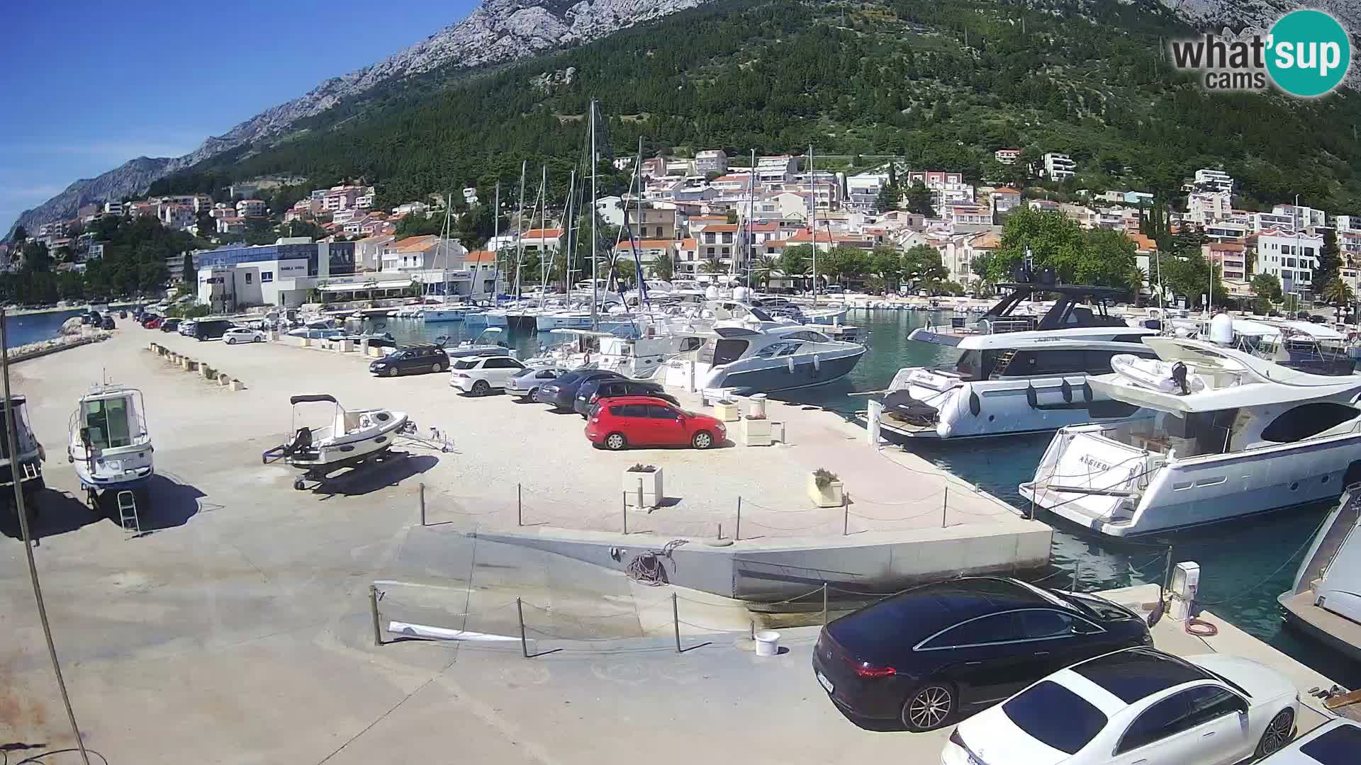 Webcam Live – View of Baška Voda and Biokovo mountain