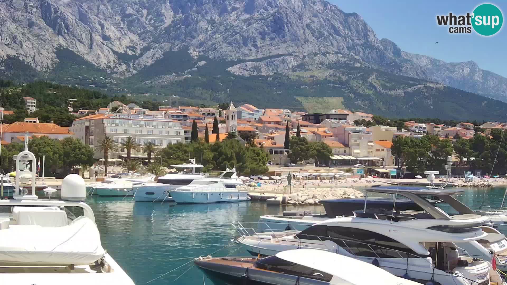 Webcam Live – View of Baška Voda and Biokovo mountain