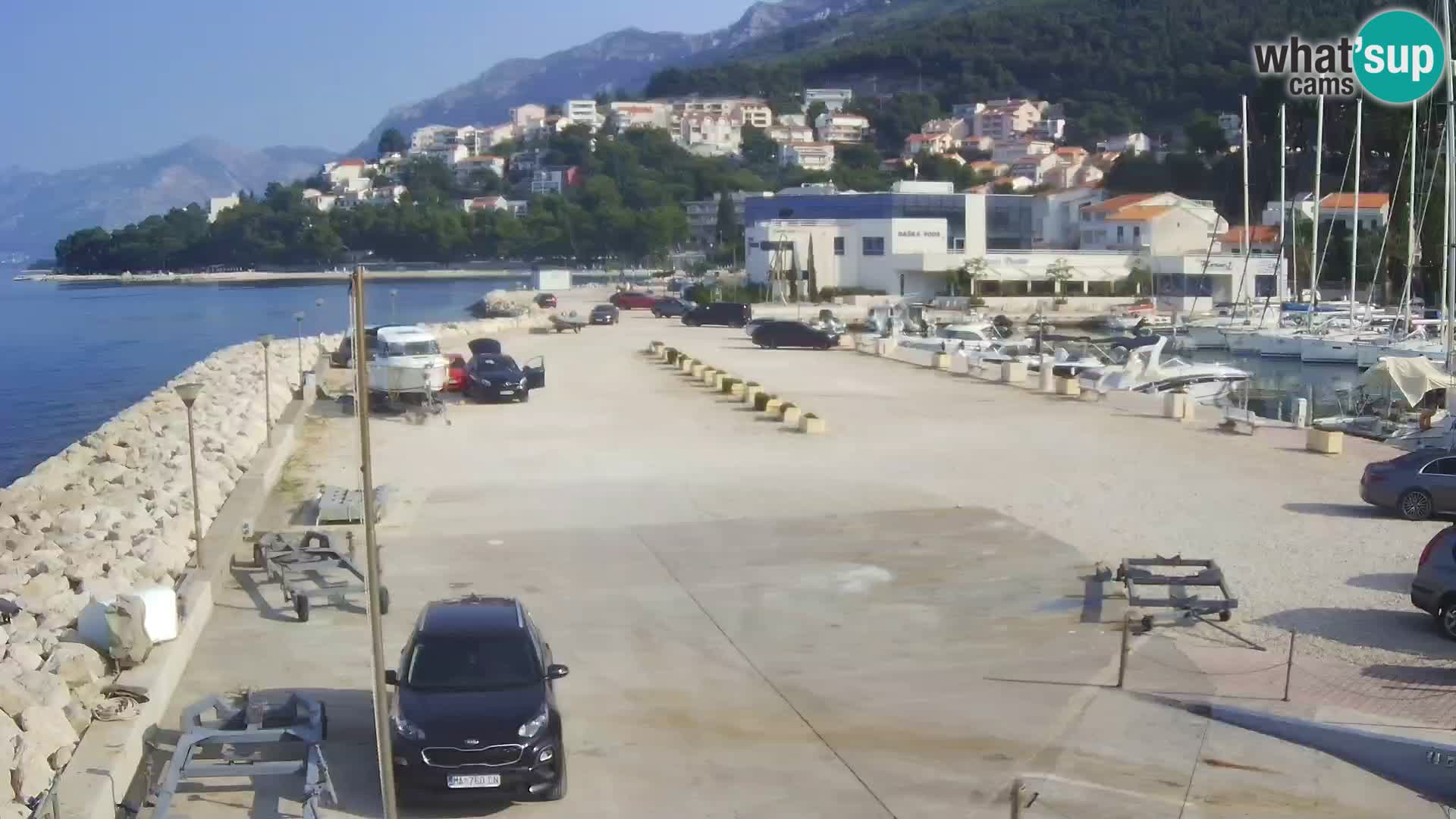 Webcam Live – View of Baška Voda and Biokovo mountain