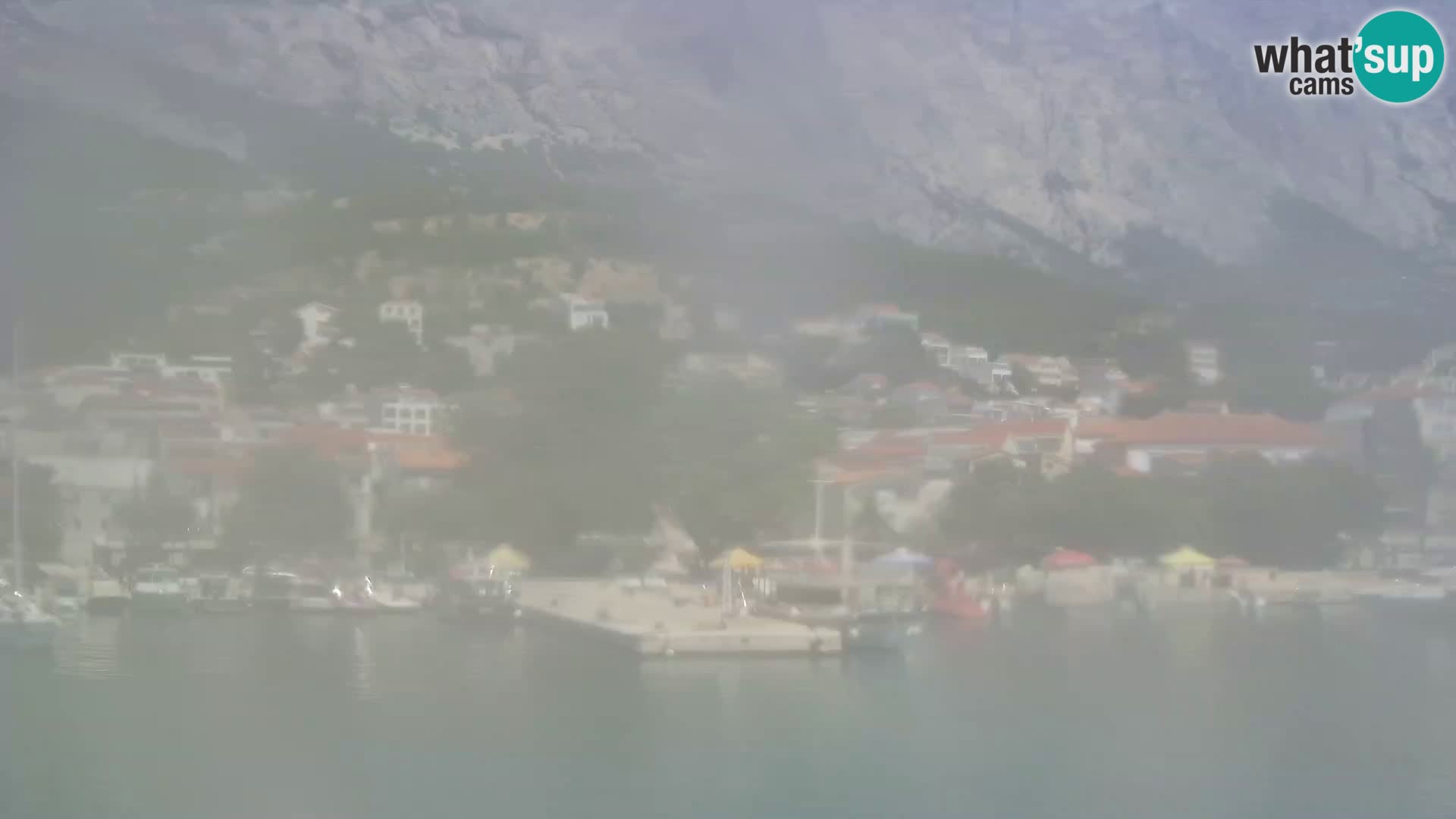 Webcam Live – View of Baška Voda and Biokovo mountain