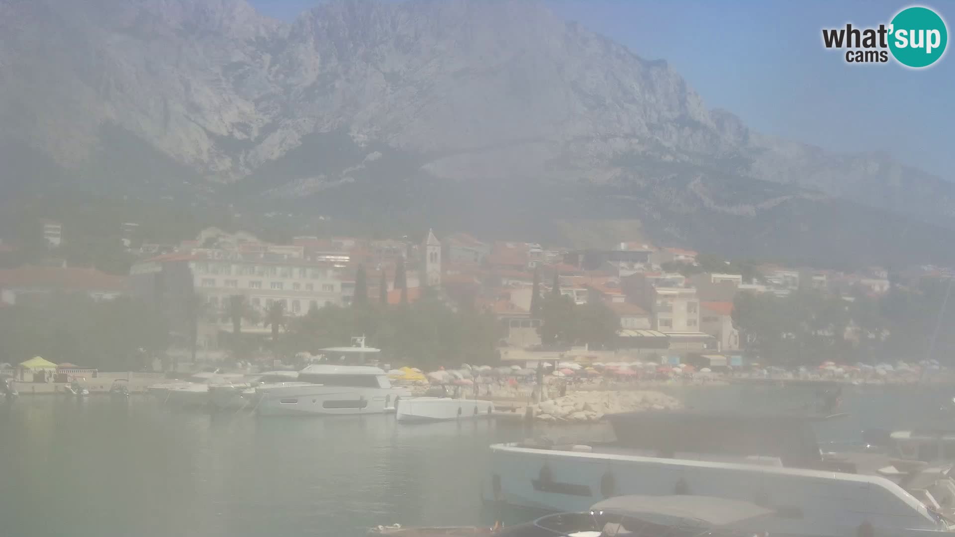 Webcam Live – View of Baška Voda and Biokovo mountain