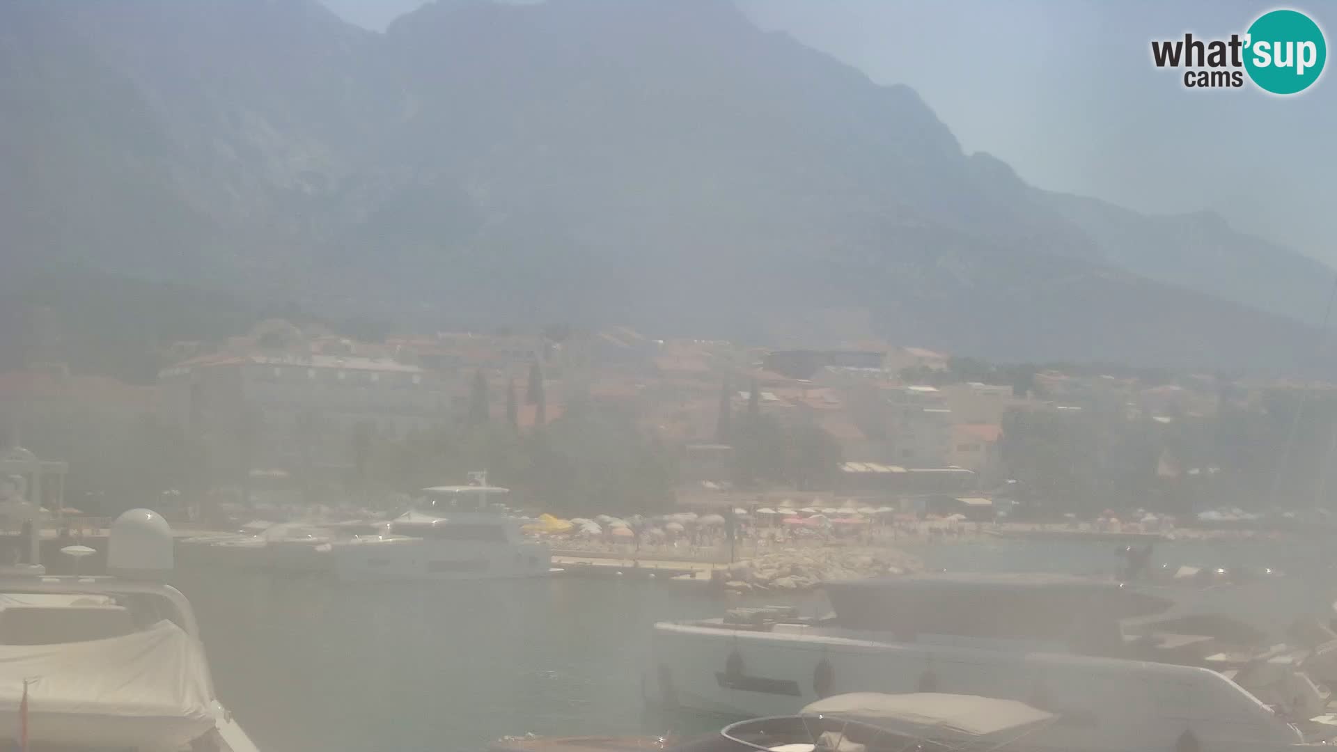 Webcam Live – View of Baška Voda and Biokovo mountain
