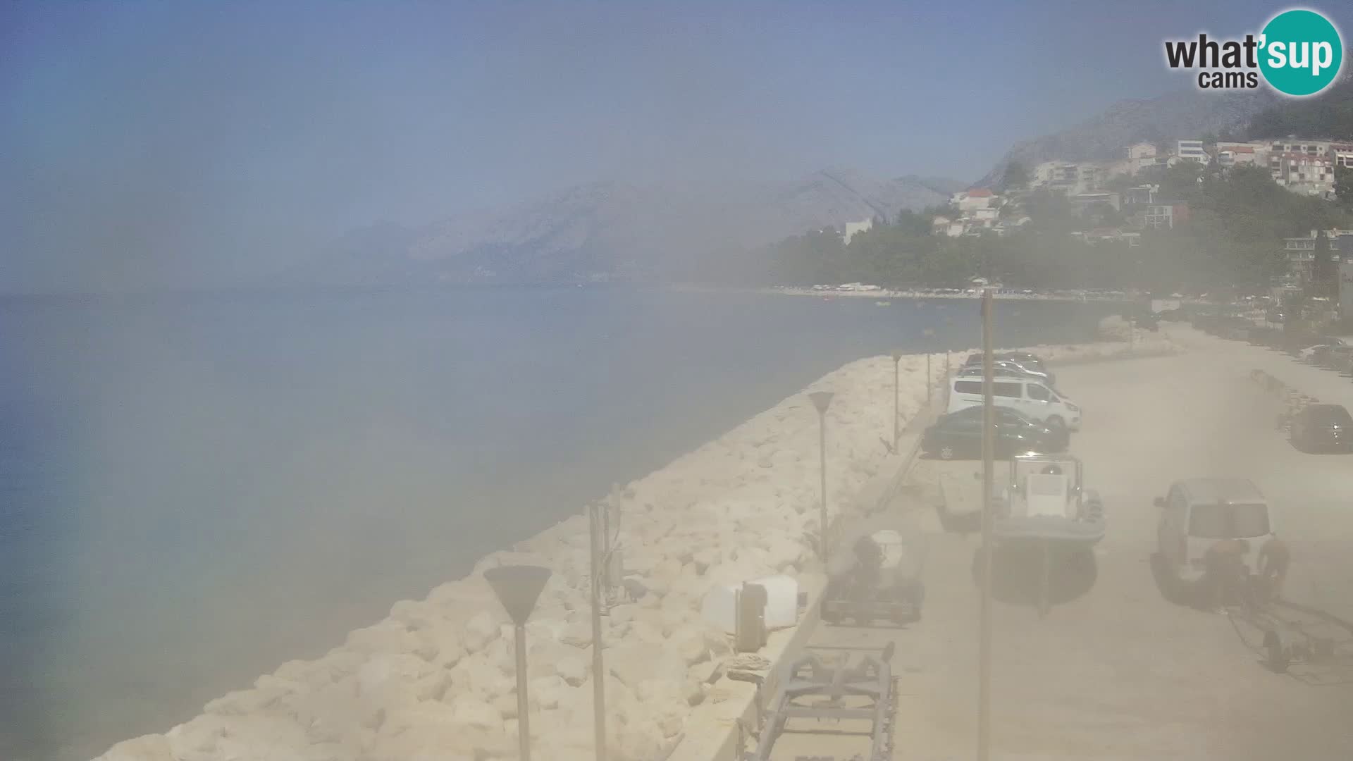 Webcam Live – View of Baška Voda and Biokovo mountain