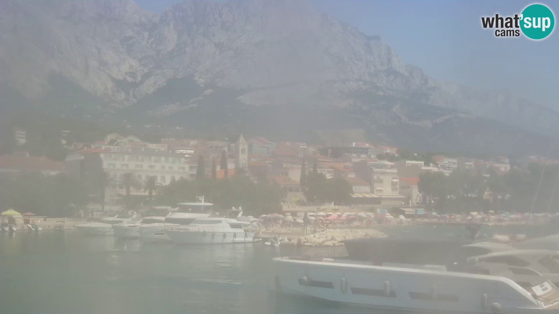 Webcam Live – Panorama di Baška Voda e delle montagne Biokovo