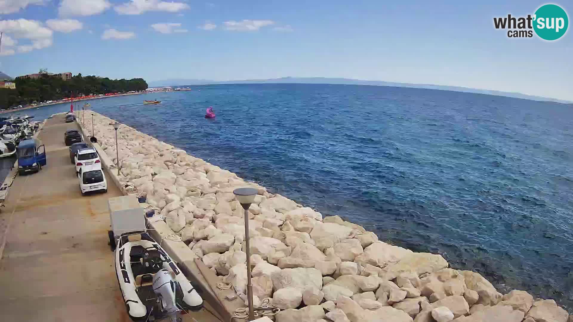 Webcam Live – View of Baška Voda and Biokovo mountain