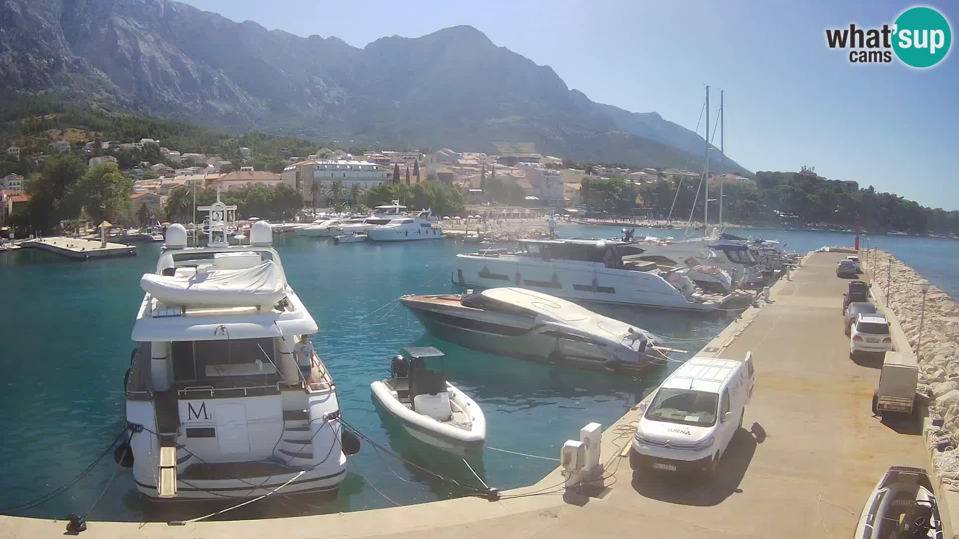 Webcam Live – View of Baška Voda and Biokovo mountain