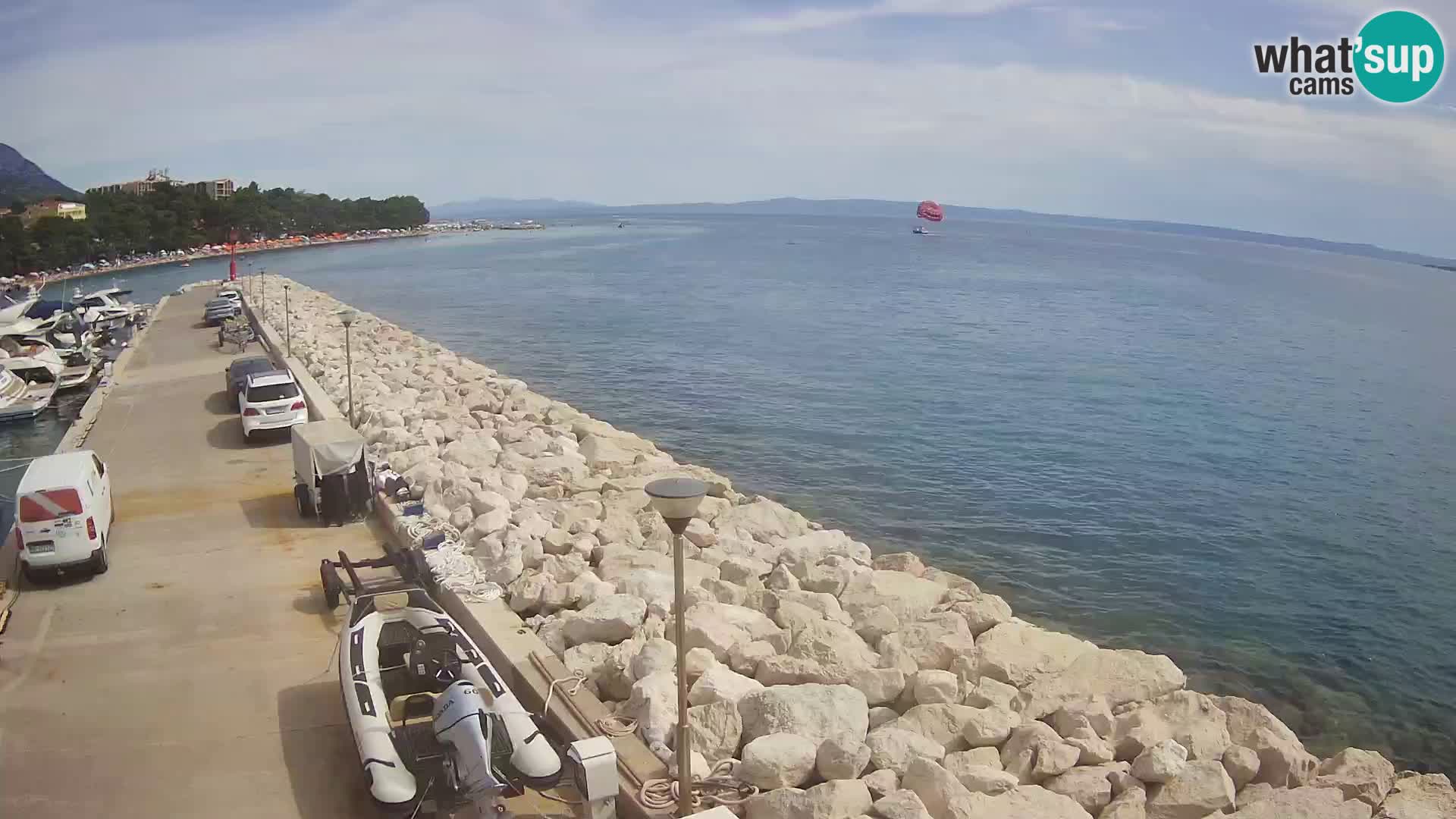 Webcam Live – View of Baška Voda and Biokovo mountain
