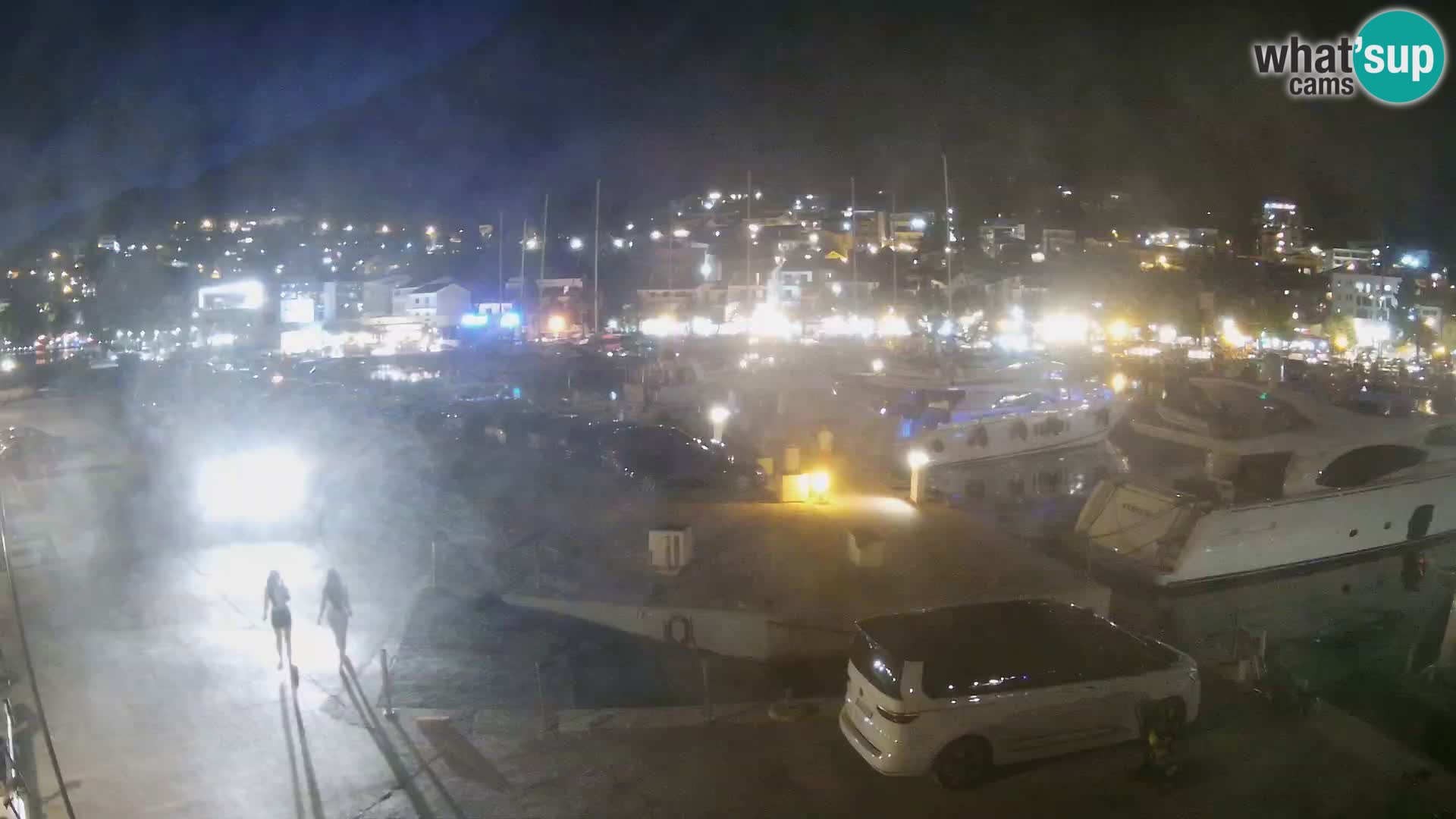 Webcam Basca Voda –  Vista desde el puerto deportivo de la ciudad y la montaña Biokovo