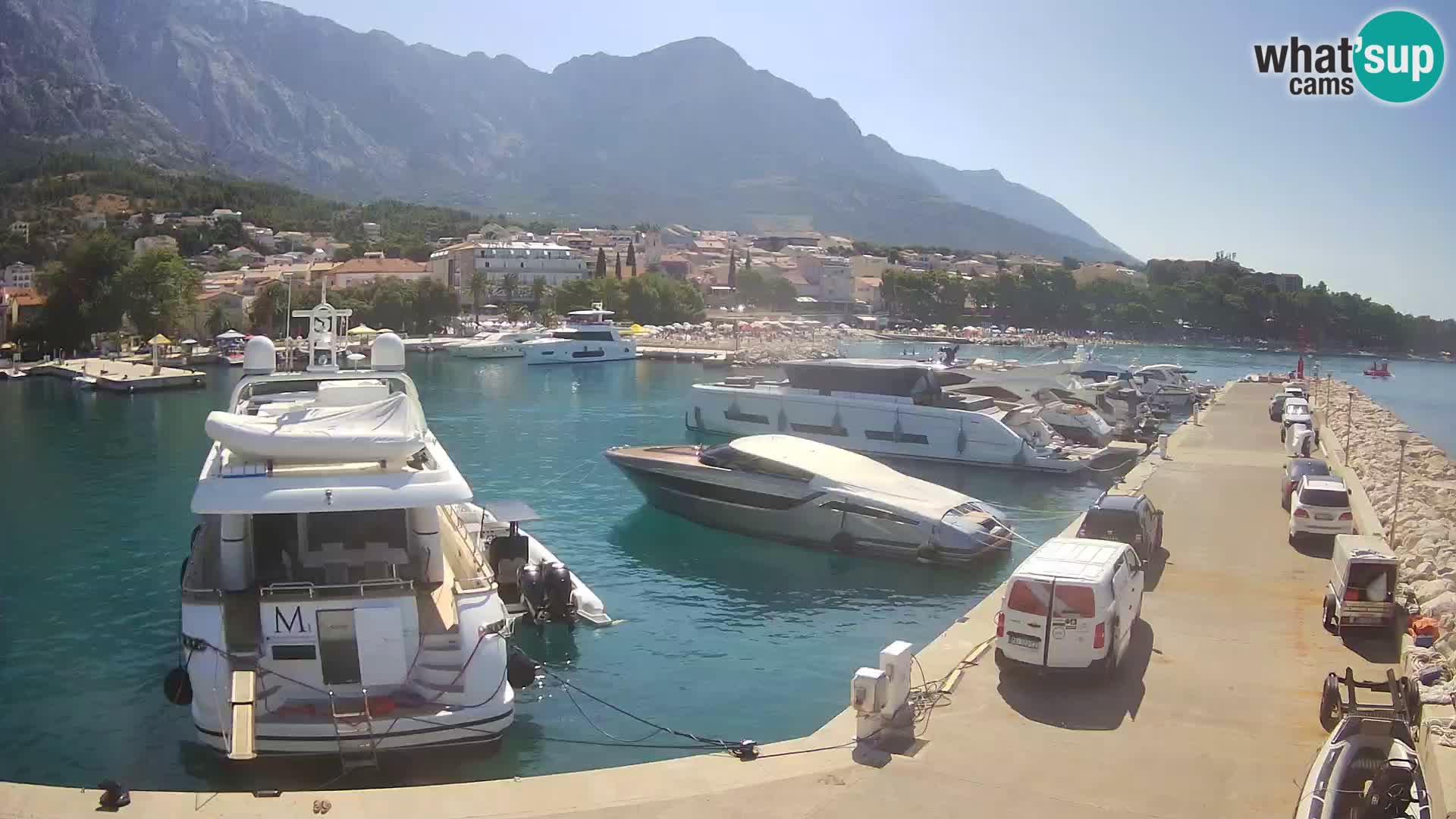 Webcam Live – Panorama di Baška Voda e delle montagne Biokovo