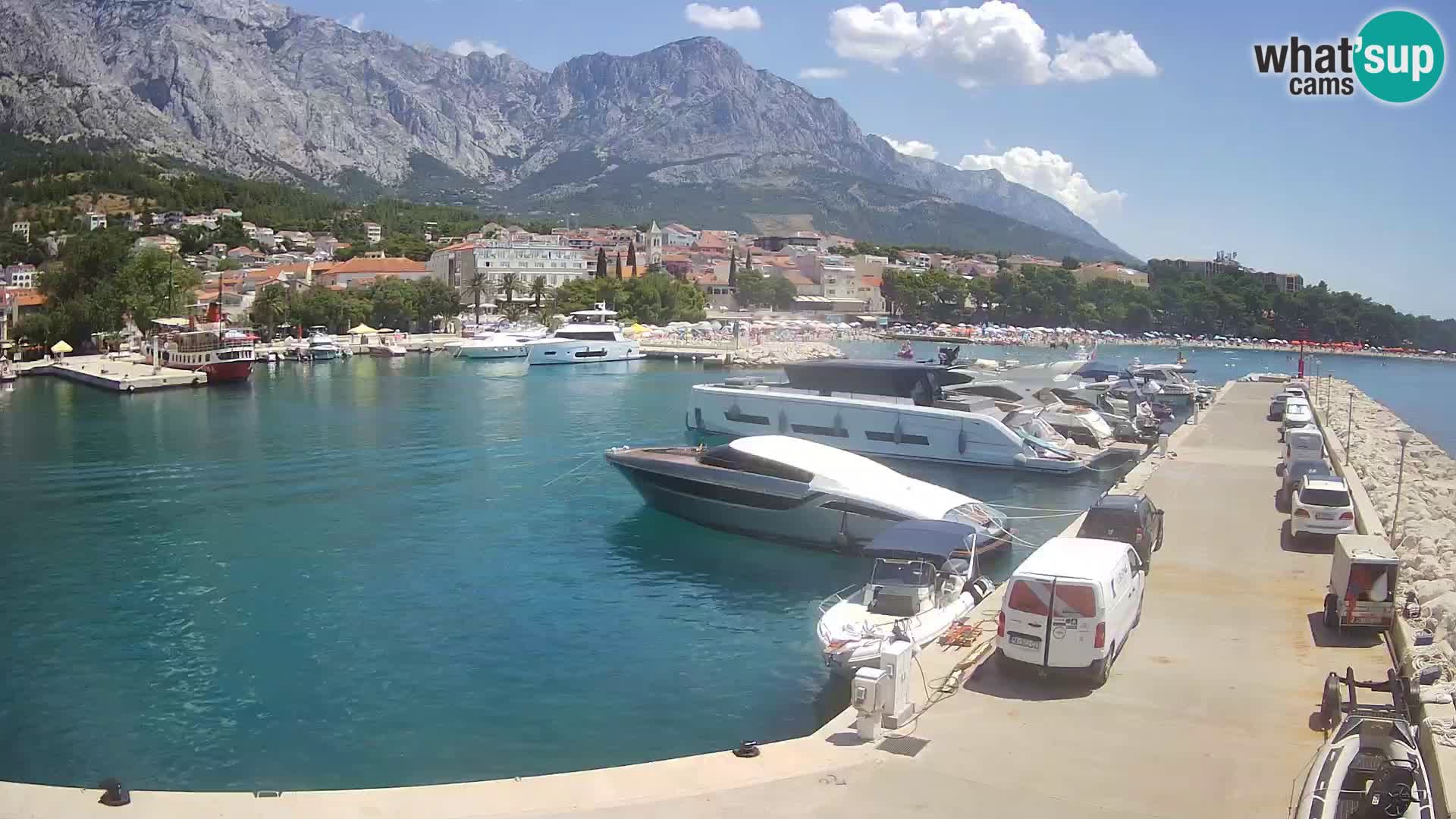 Webcam Baška Voda – Marina – Stadt und Gebirge Biokovo