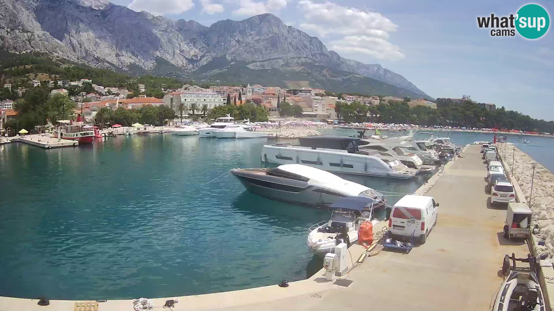 Webcam Baška Voda – Marina – Stadt und Gebirge Biokovo