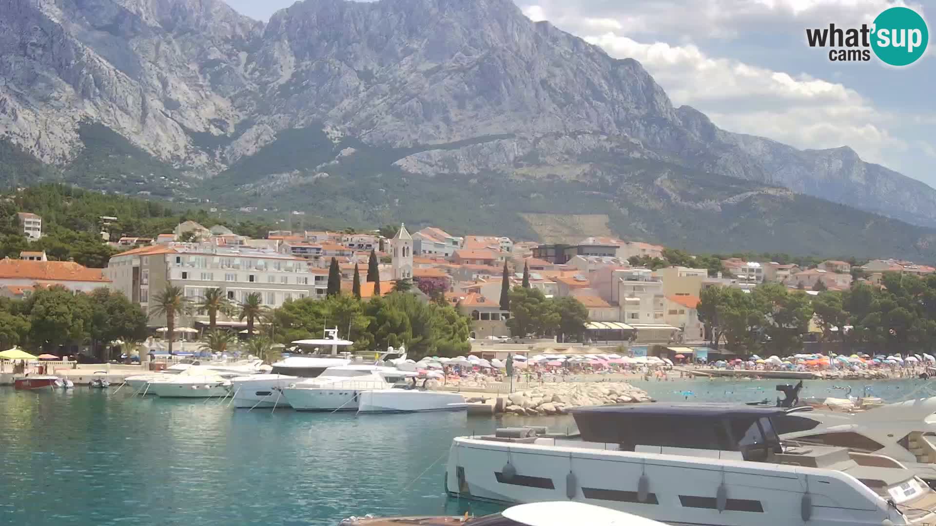 Webcam Live – Panorama di Baška Voda e delle montagne Biokovo