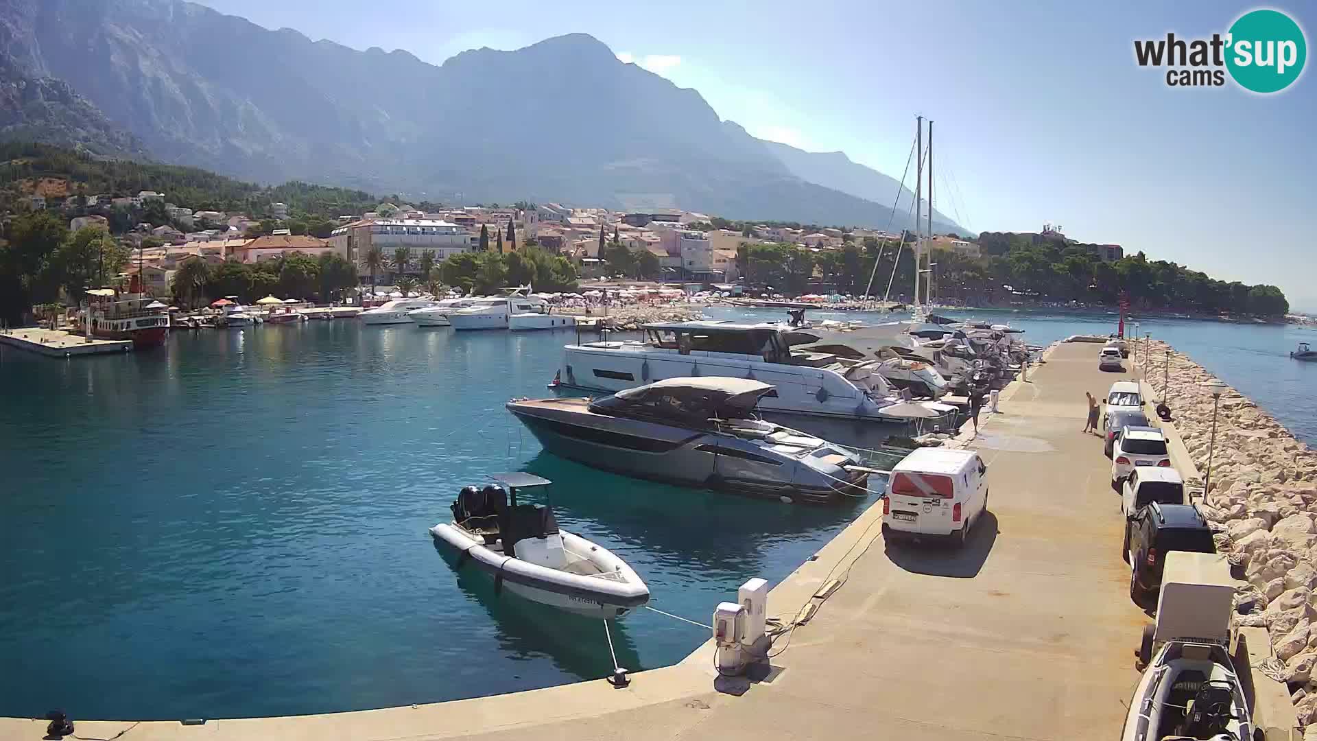 Webcam Baška Voda – Marina – Stadt und Gebirge Biokovo