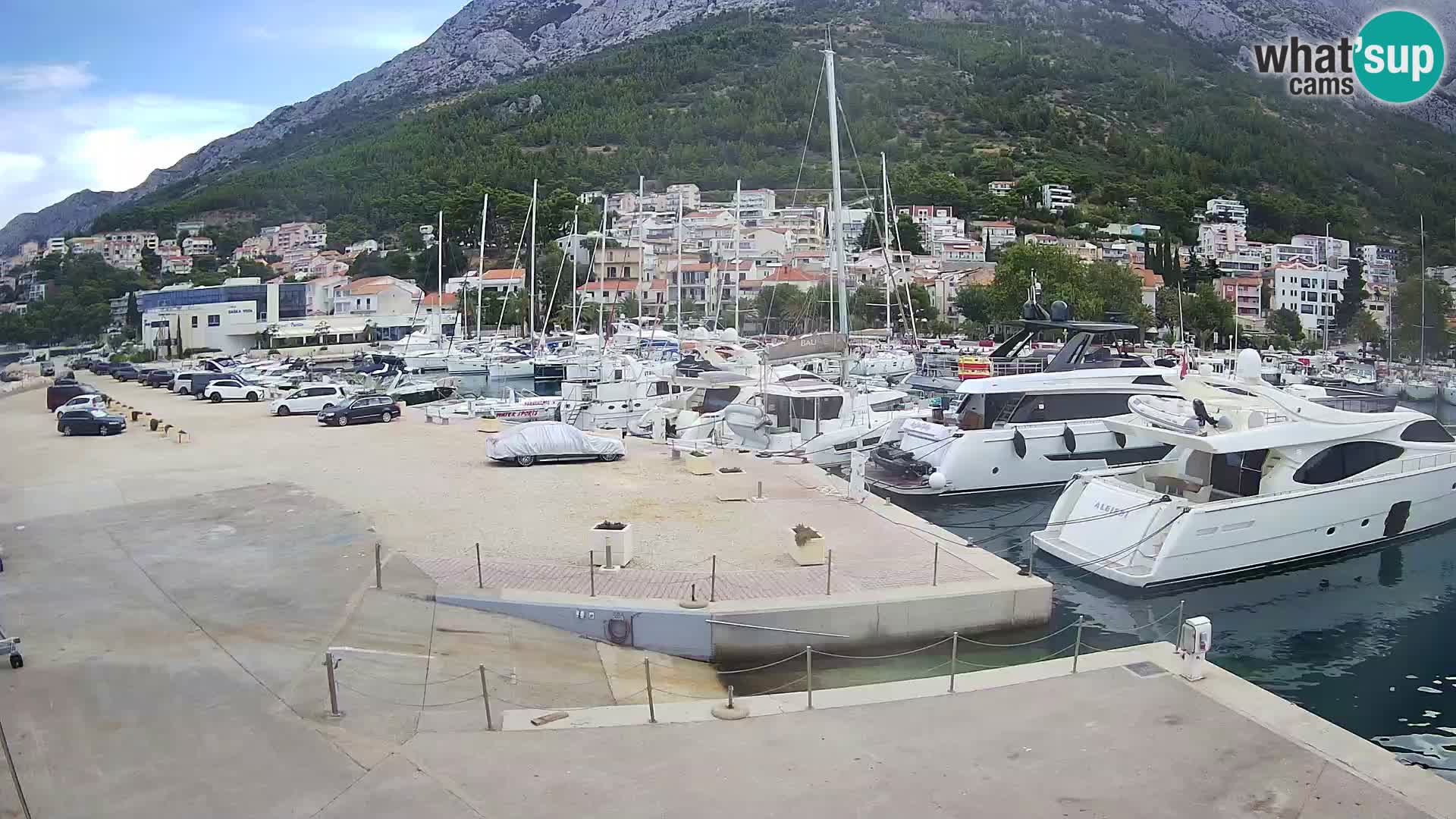 Webcam Live – View of Baška Voda and Biokovo mountain