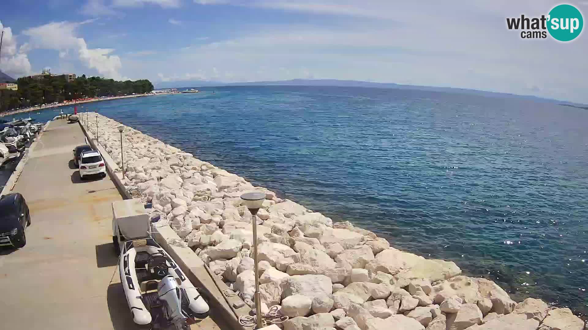 Webcam Live – View of Baška Voda and Biokovo mountain