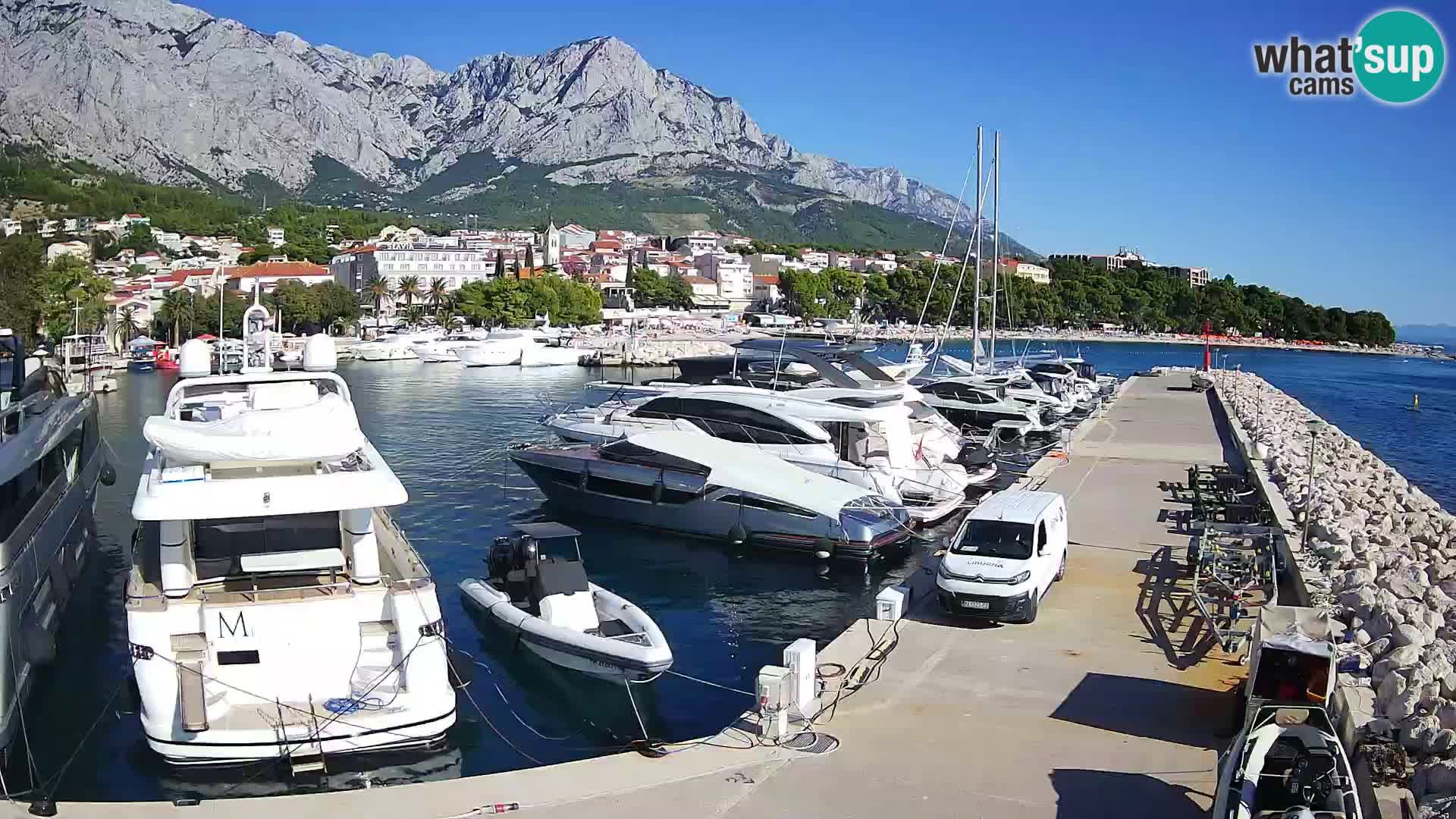 Webcam Baška Voda – Marina – Stadt und Gebirge Biokovo