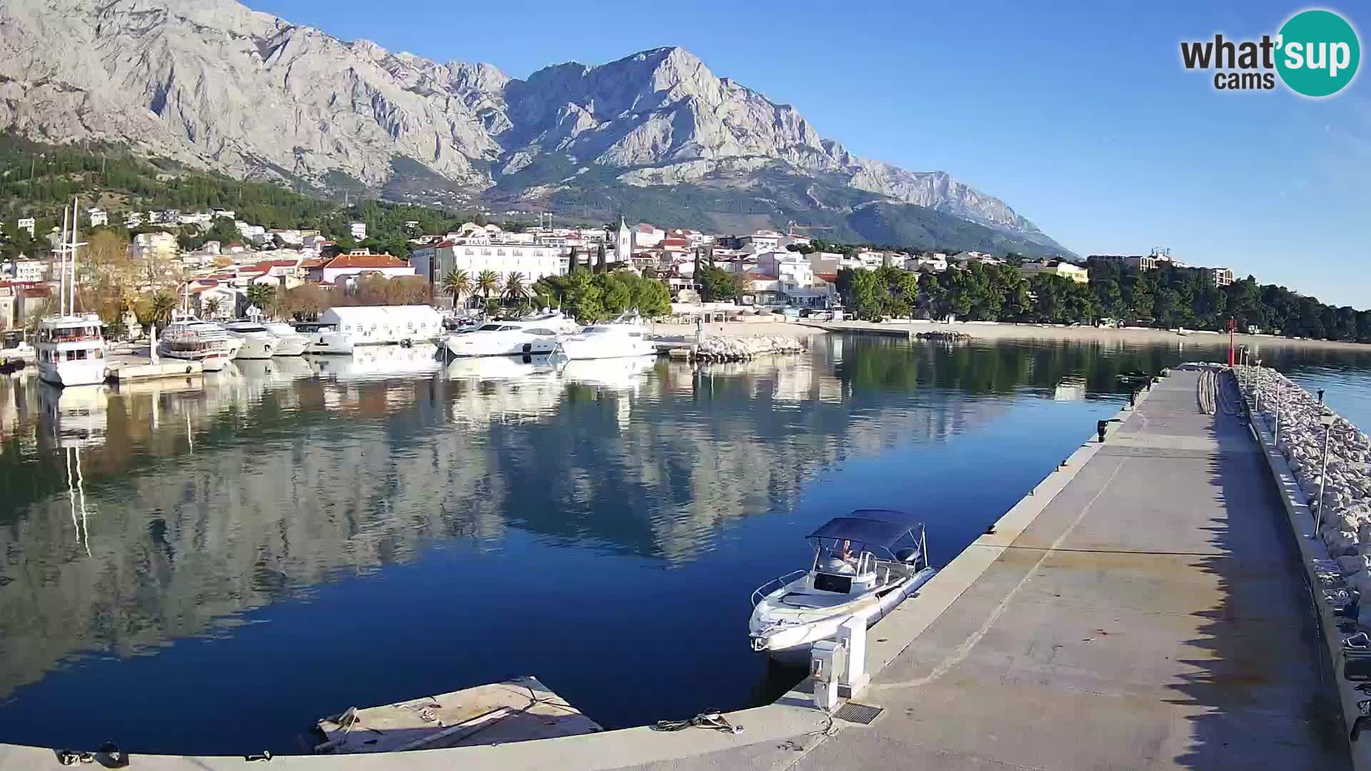 Webcam Live – View of Baška Voda and Biokovo mountain