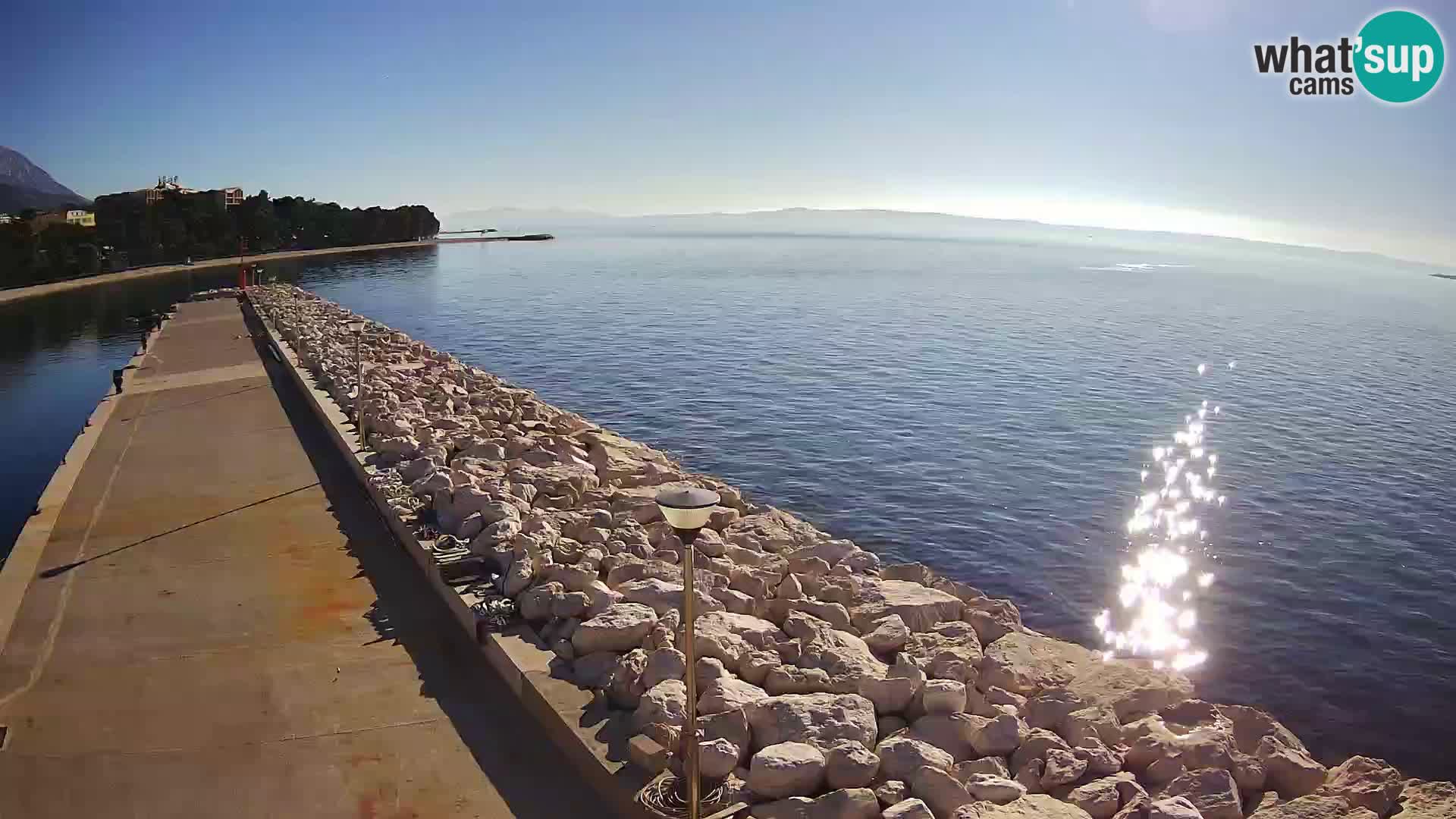 Webcam Live – View of Baška Voda and Biokovo mountain
