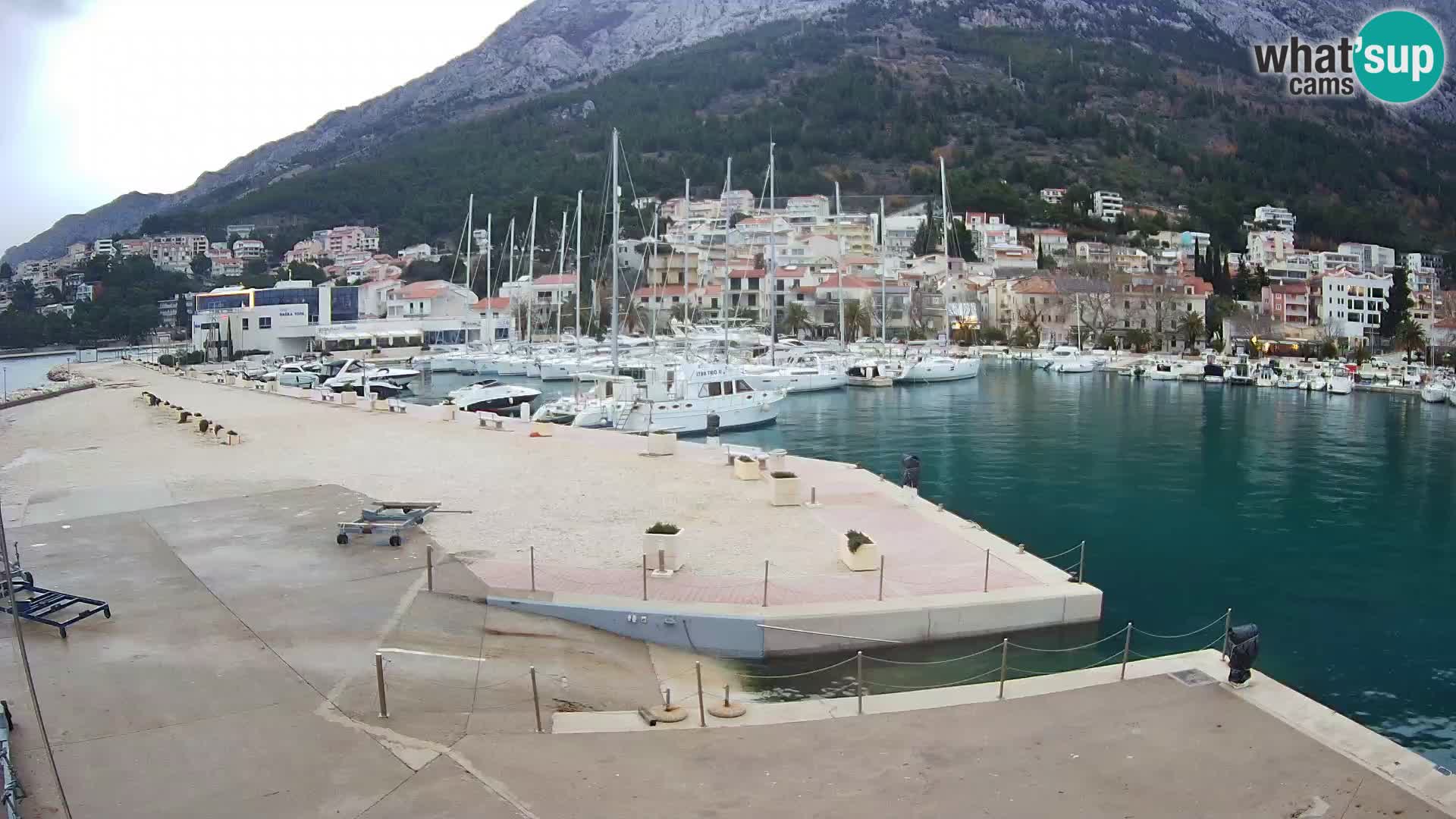 Webcam Baška Voda – Marina – Stadt und Gebirge Biokovo