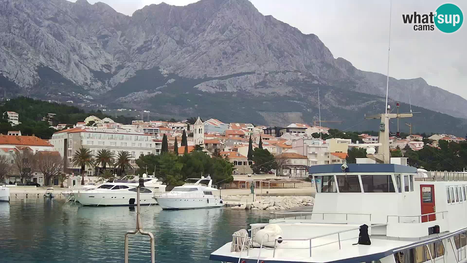 Webcam Baška Voda – Marina – Stadt und Gebirge Biokovo