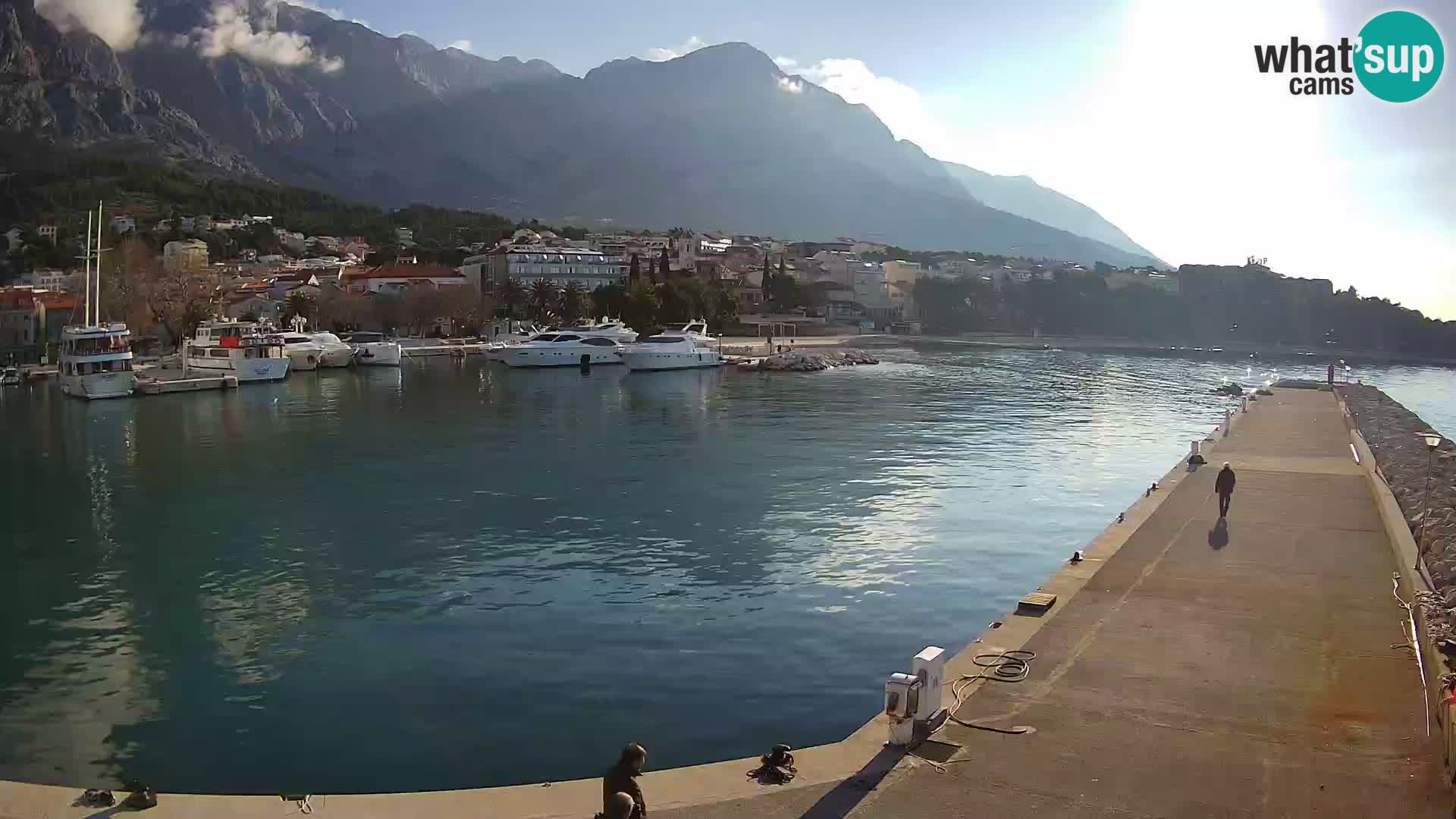 Webcam Live – View of Baška Voda and Biokovo mountain