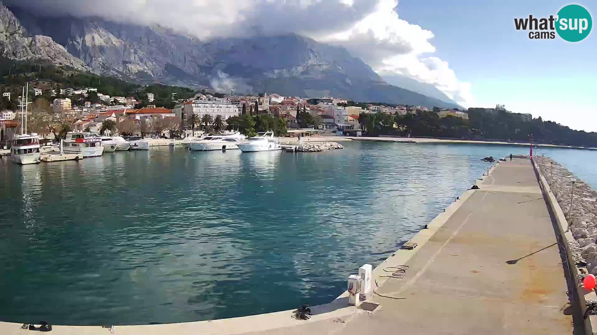 Webcam Live – Panorama di Baška Voda e delle montagne Biokovo